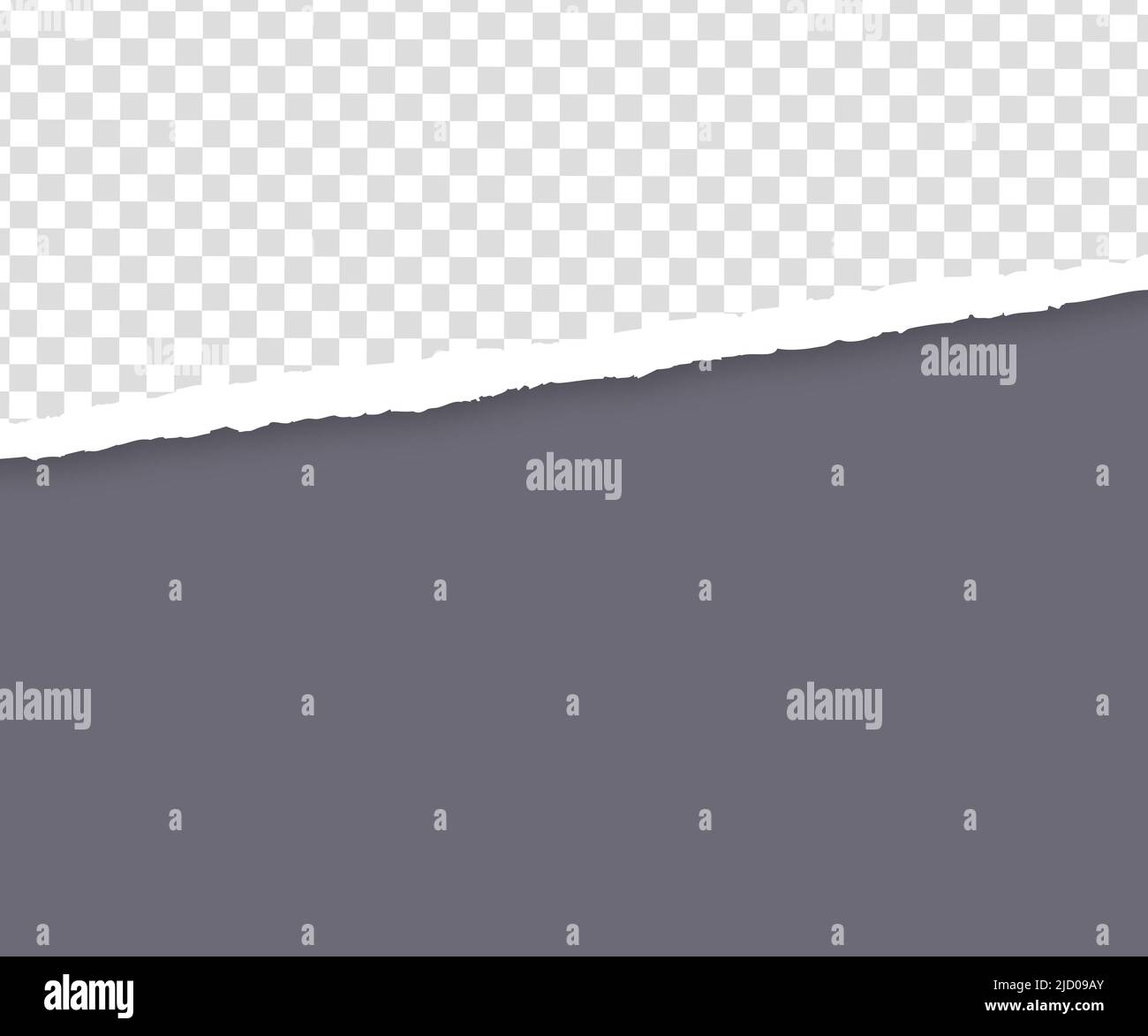 Sfondo grigio con spazio di copia e margine della carta strappato. Illustrazione vettoriale. Illustrazione Vettoriale