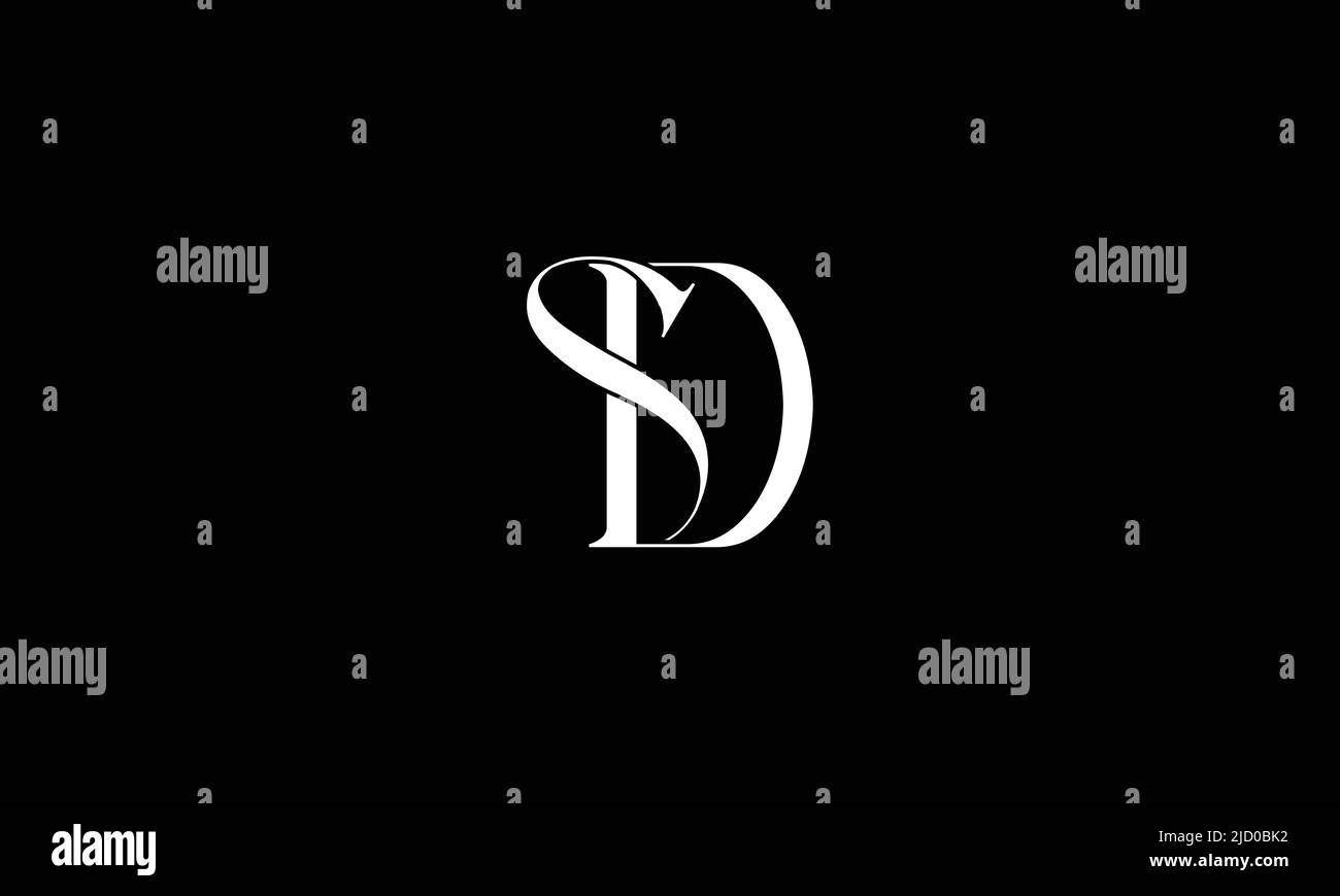 SD,DS - Monogramma del logo delle lettere astratta Illustrazione Vettoriale