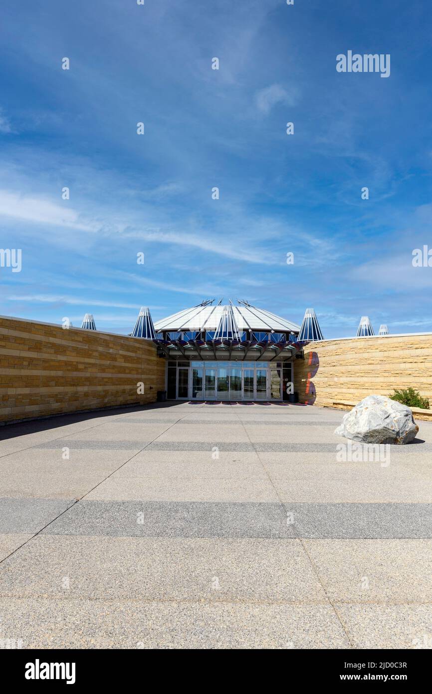 Ingresso al Blackfoot Crossing Historical Park. Siksika nazione Alberta Canada Foto Stock