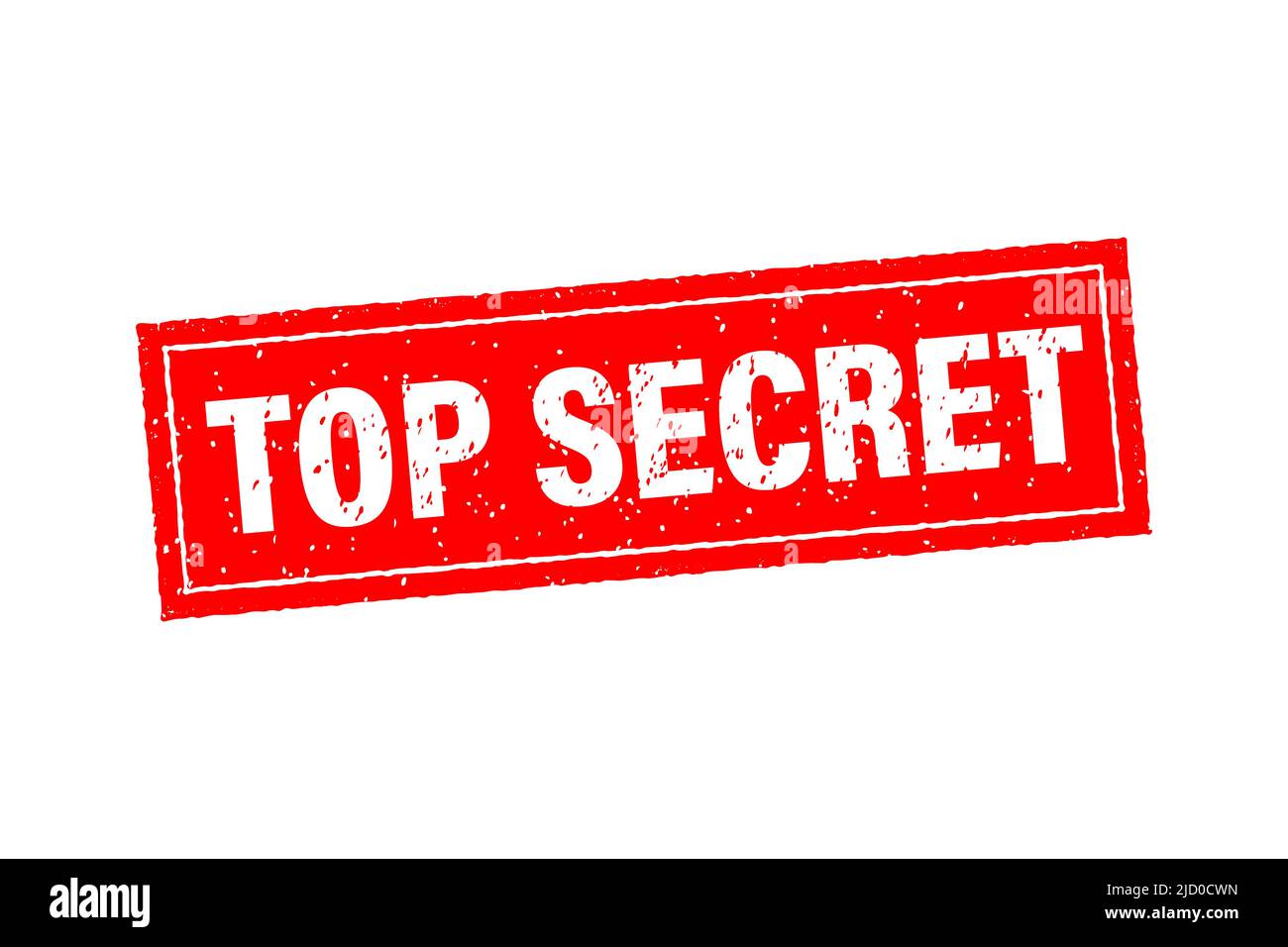 Icona rossa con concetto top secret. Illustrazione vettoriale isolata. Disegno vettoriale con logo certificato. Design adesivo. Illustrazione Vettoriale