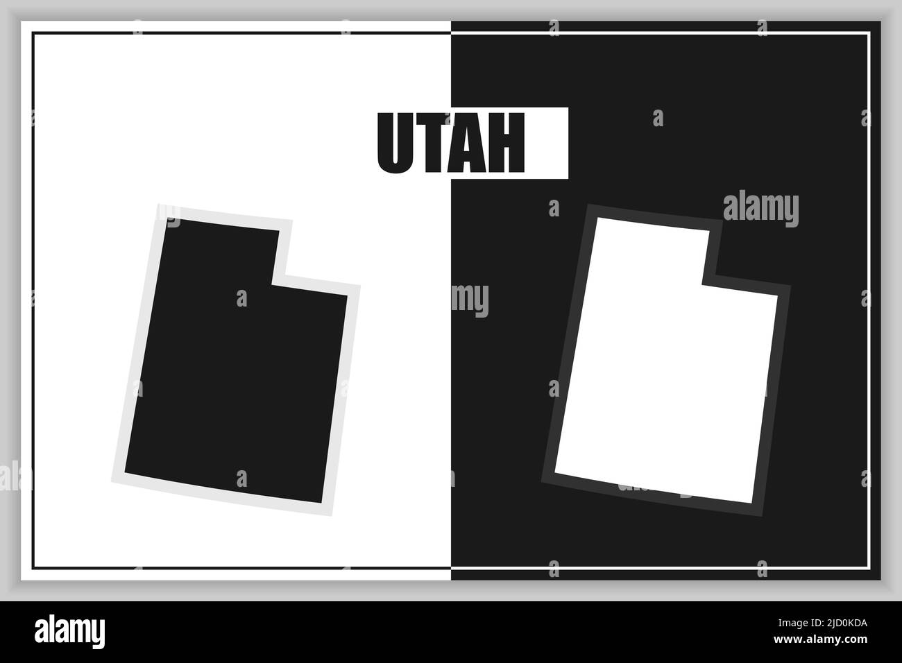 Mappa in stile piatto dello stato dello Utah, USA. Profilo dello Utah. Illustrazione vettoriale Illustrazione Vettoriale