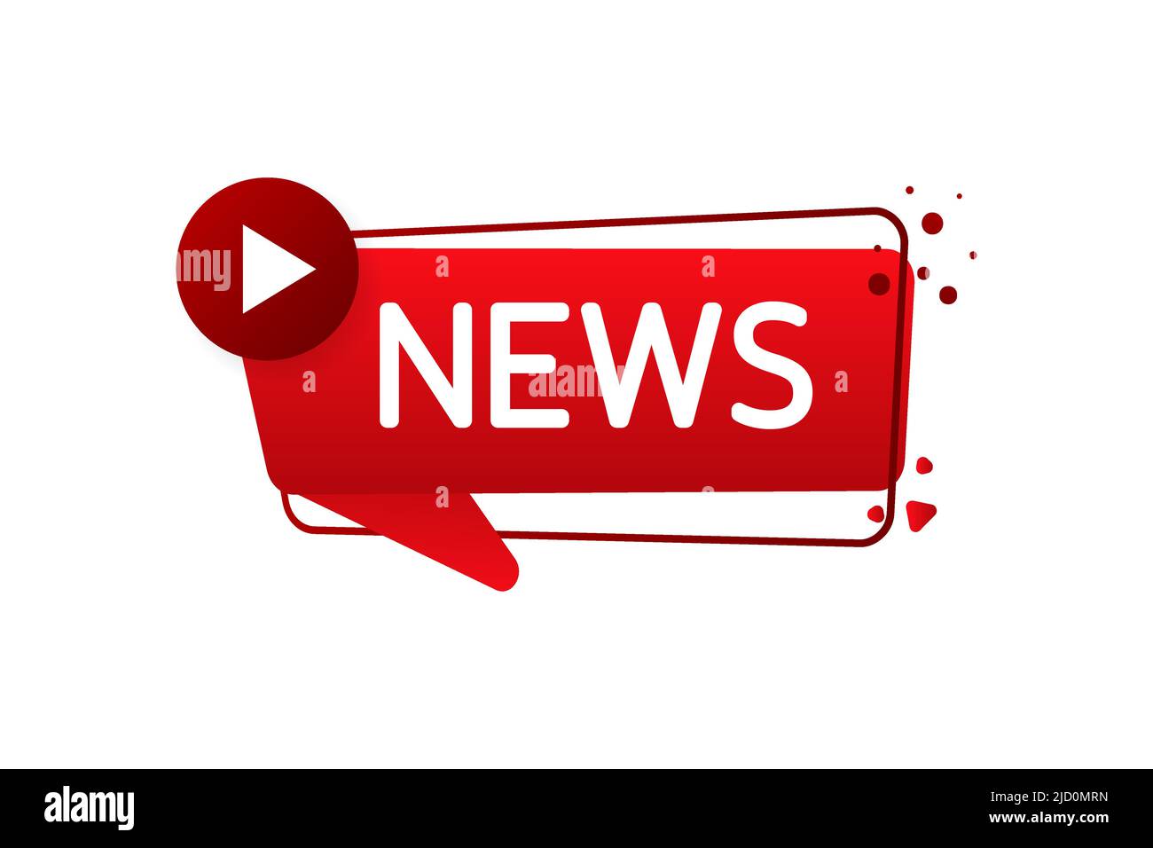 Pulsante News su sfondo bianco. Pulsante piatto. Design piatto vettoriale. Aggiornamento delle notizie sui concetti. Concetto aziendale Illustrazione Vettoriale