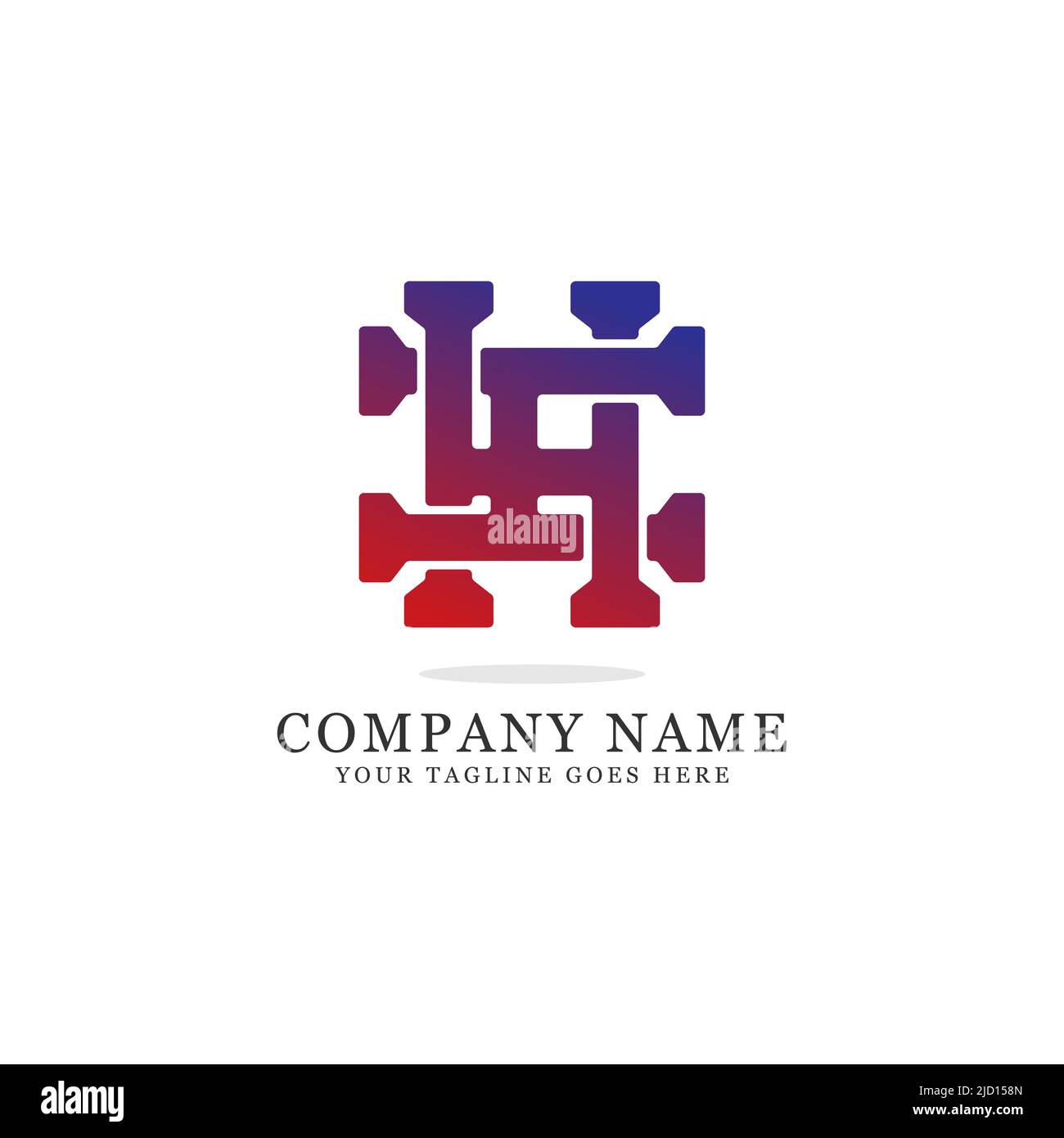 Nome iniziale HH logo design con colore sfumato, lettera nome HH quadrato logo ispirazioni Illustrazione Vettoriale