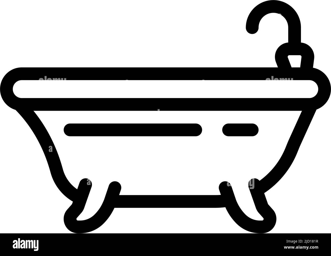 illustrazione vettoriale dell'icona della linea del bagno o della doccia Illustrazione Vettoriale