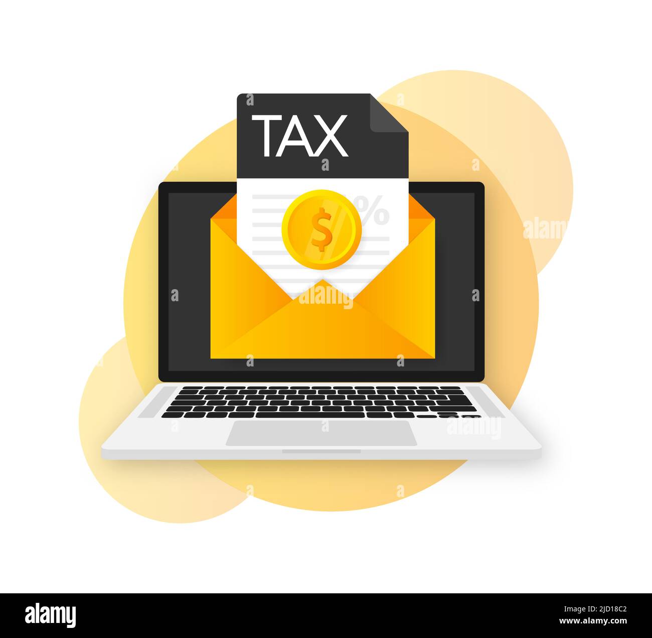 Modulo fiscale. Documento finanziario e penna. Compilazione del modulo fiscale Illustrazione Vettoriale