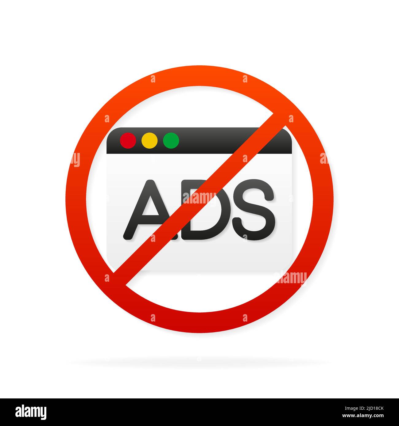 Flat no ads per il disegno del banner. Illustrazione piatta. Banner vettoriale. Illustrazione Vettoriale