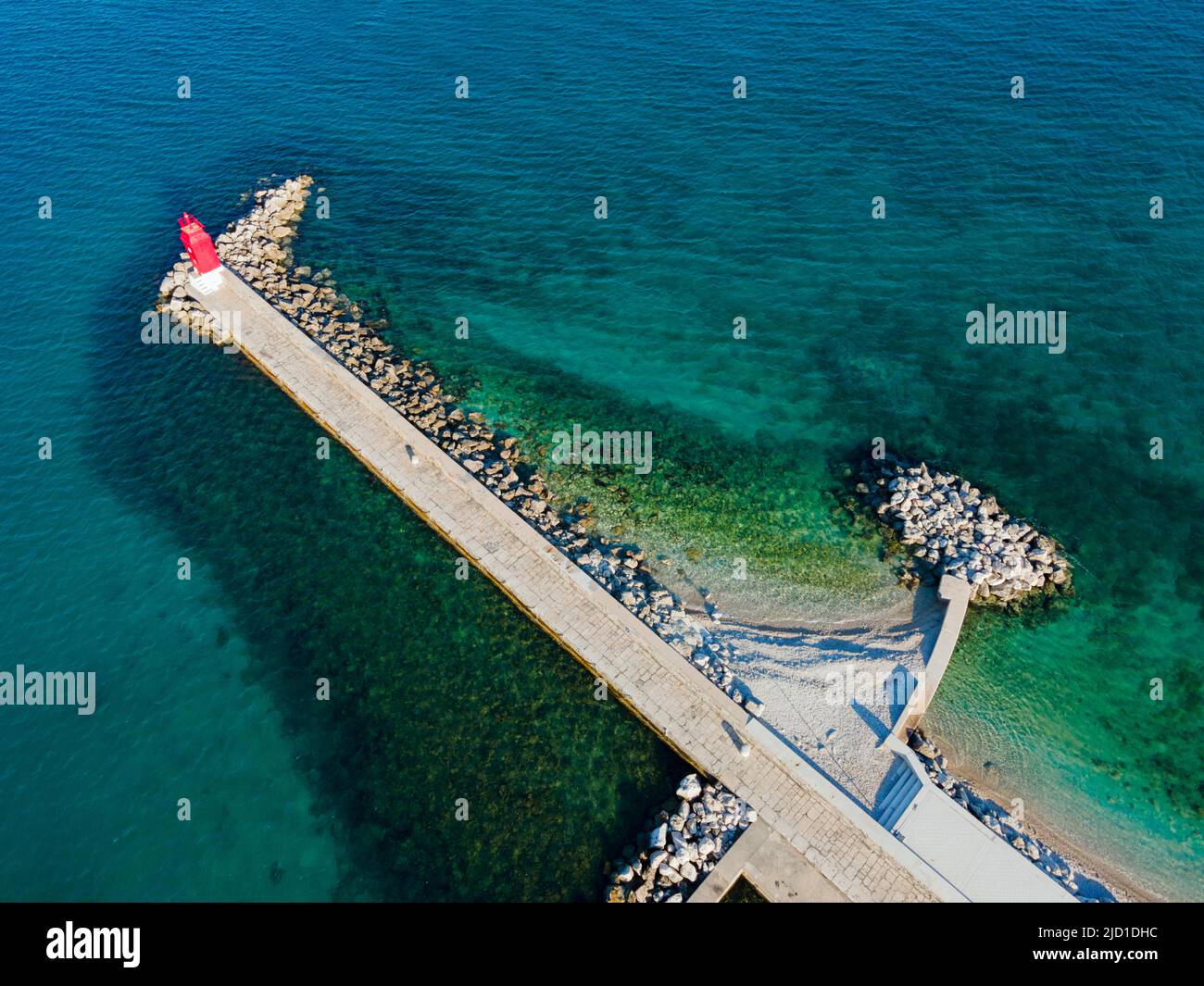 Fuchi, faro, città di Krk, isola di Krk, Golfo del Quarnero, Primorje-Gorski kotar, Croazia Foto Stock