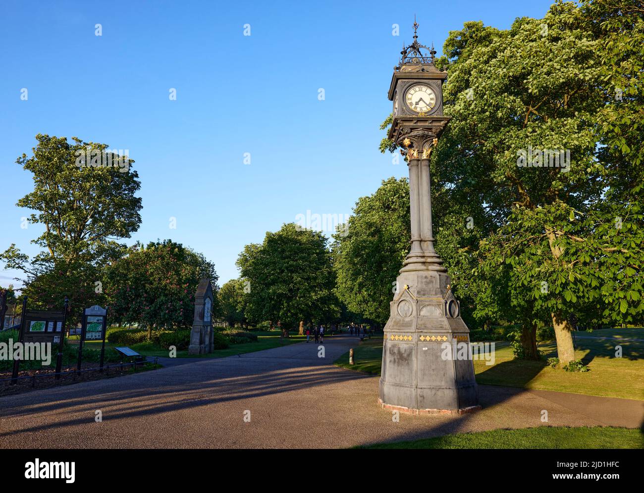 Memorial Clock Albert Park Middlesbrough Foto Stock