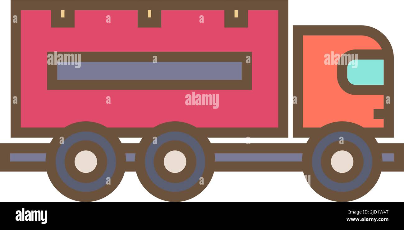 Icona del colore del camion. Autocarro di carico. Trasporto di spedizione Illustrazione Vettoriale