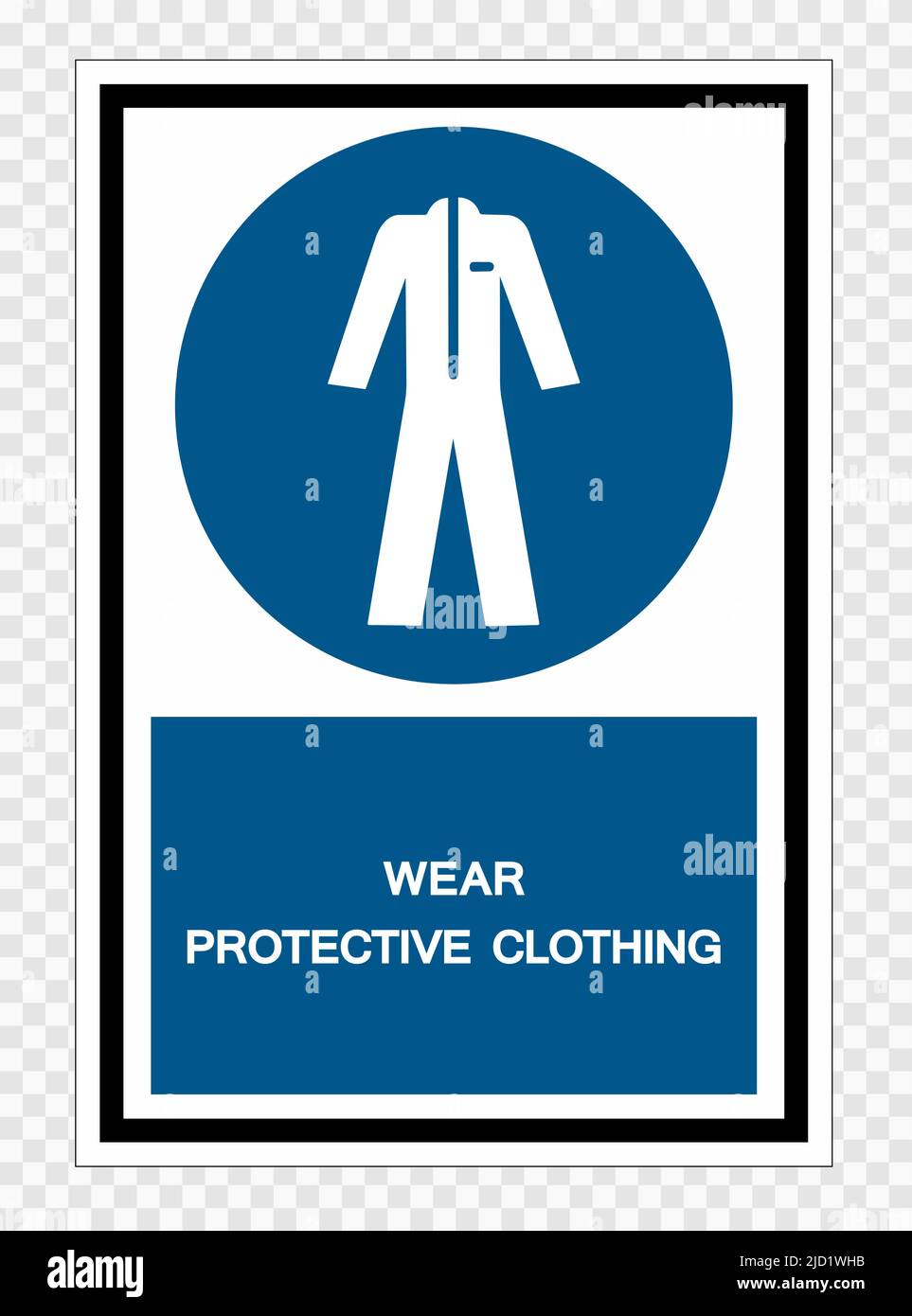 Indossare il simbolo di abbigliamento protettivo segno isolare su sfondo trasparente, illustrazione vettoriale Illustrazione Vettoriale