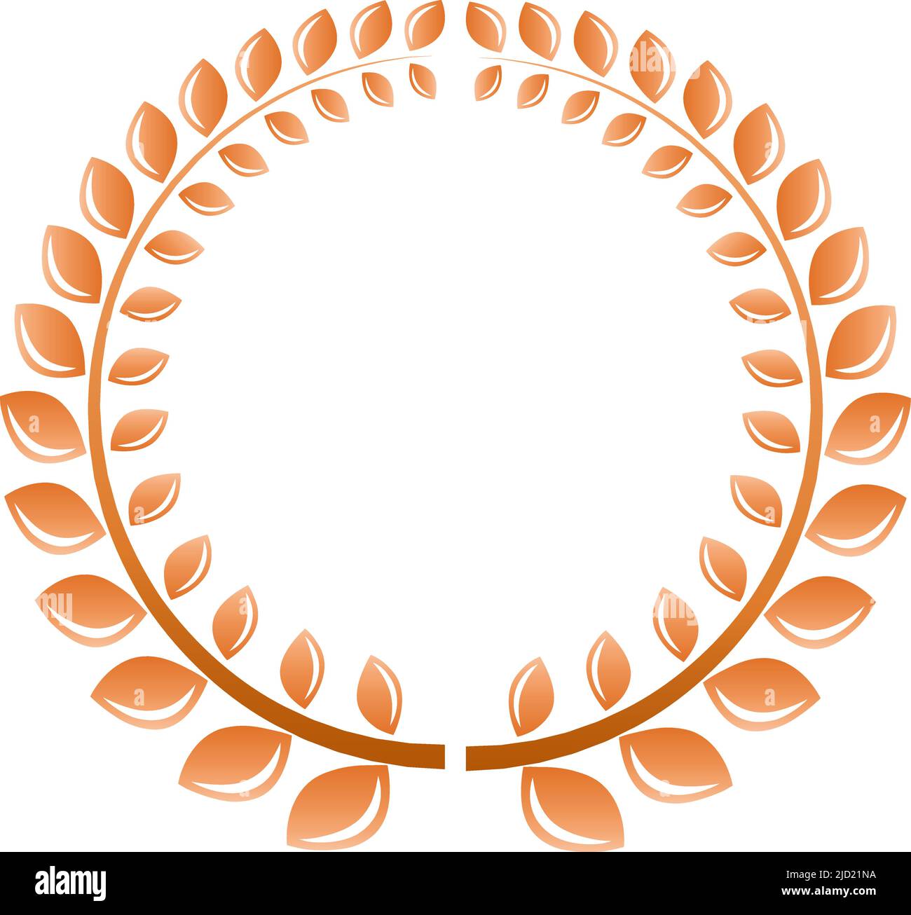 Cornice rotonda floreale. Emblema della corona di Laurel Illustrazione Vettoriale