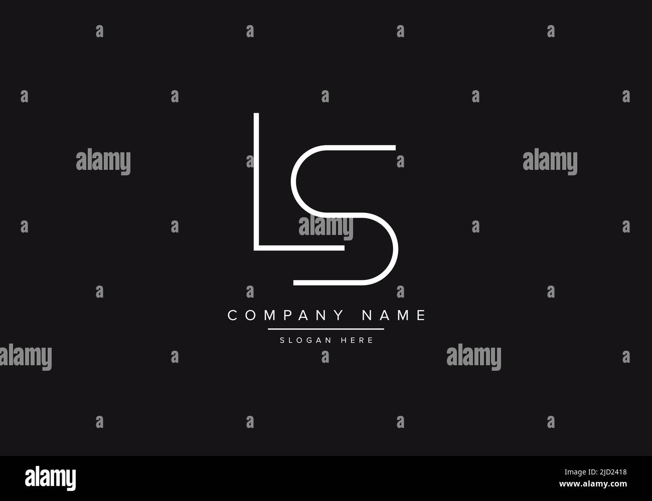 Logo LS line art, illustrazione vettoriale del logo della lettera del monogramma astratto Illustrazione Vettoriale