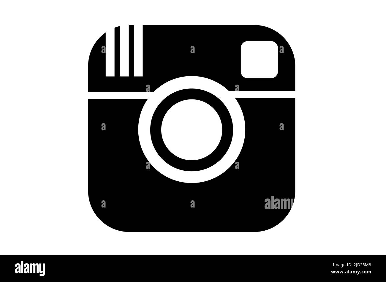 Instagram. Logo Instagram social network in nero su sfondo bianco. Social network. Disegno illustrativo. Illustrazione. Foto Stock