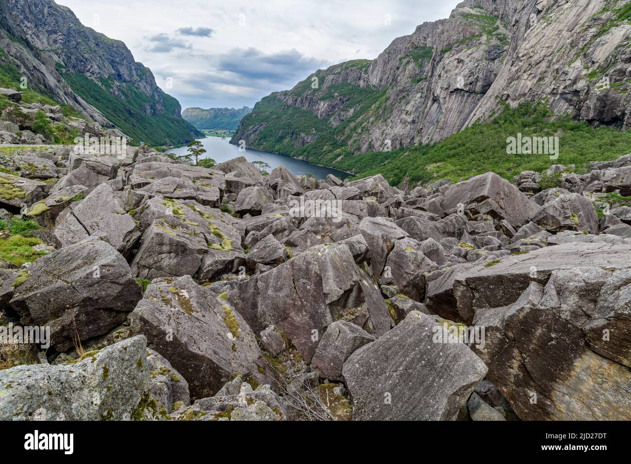 Gloppedalsura, situata nei comuni di Bjerkreim e Gjesdal, Rogaland, Norvegia, è la più grande area del nord Europa, formata 10 000 anni fa. Foto Stock
