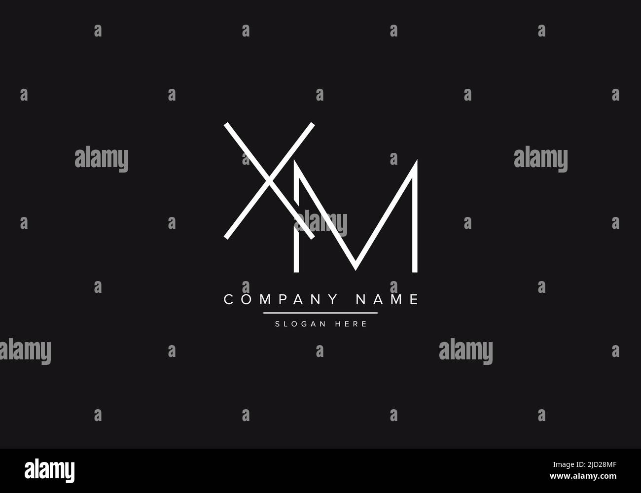Icona lettera alfabetica logo XM Illustrazione Vettoriale