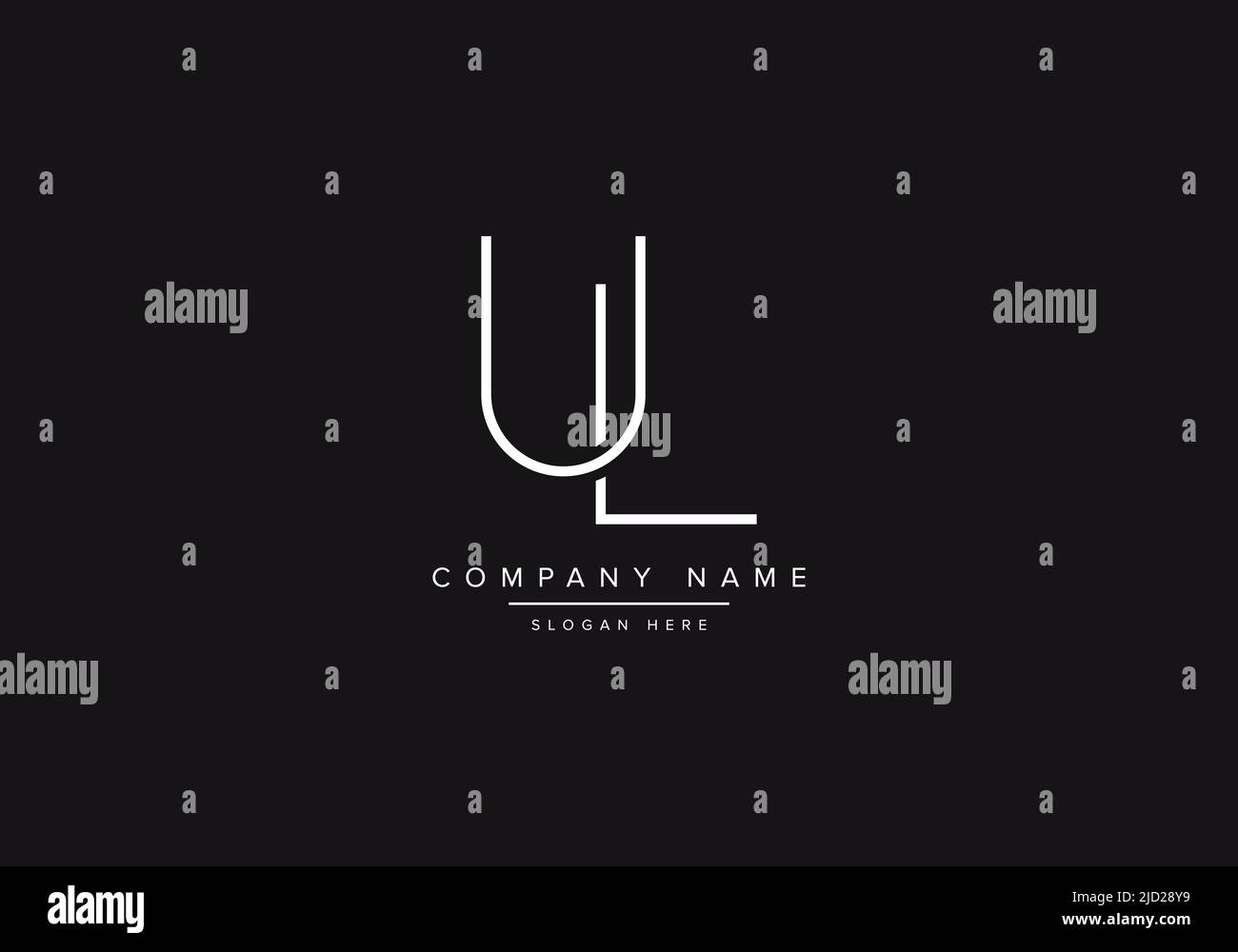 Icona lettera alfabetica logo UL Illustrazione Vettoriale