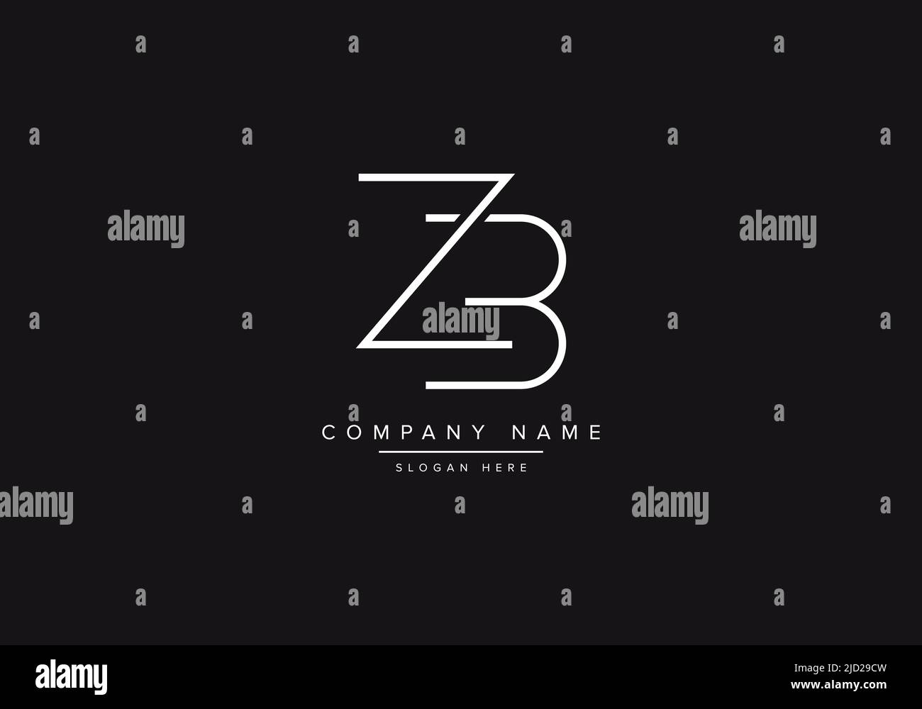 Icona lettera alfabetica logo ZB Illustrazione Vettoriale