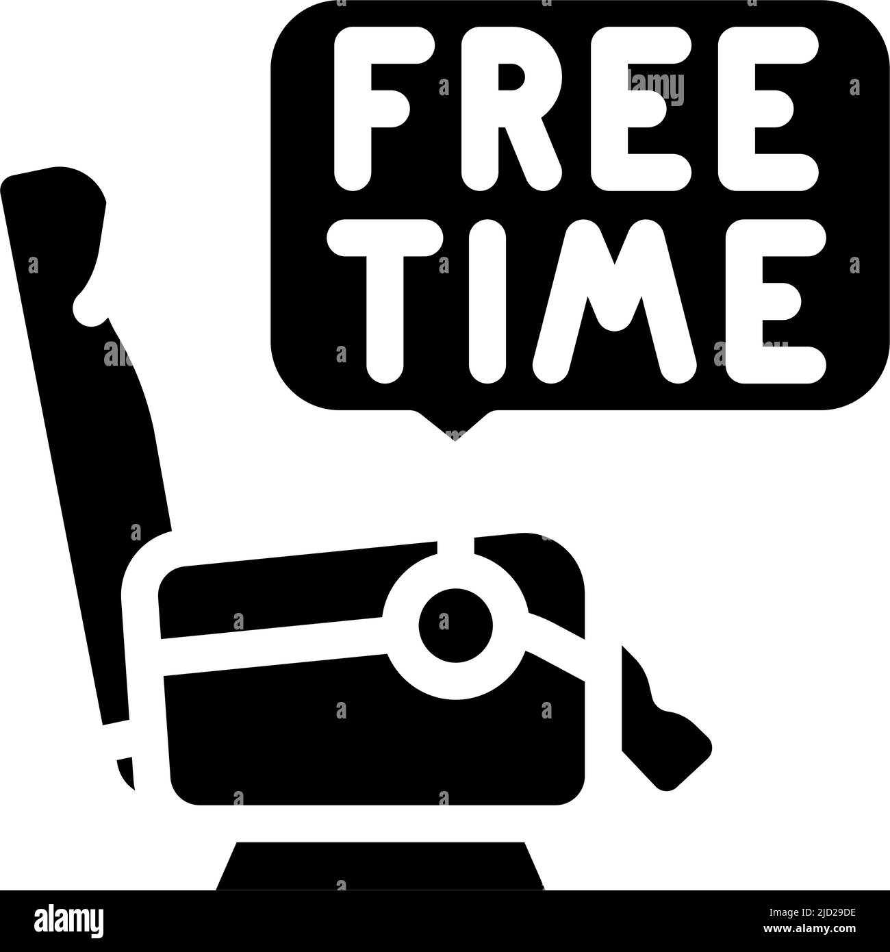 illustrazione del vettore dell'icona glifo della sedia di rilassamento Illustrazione Vettoriale