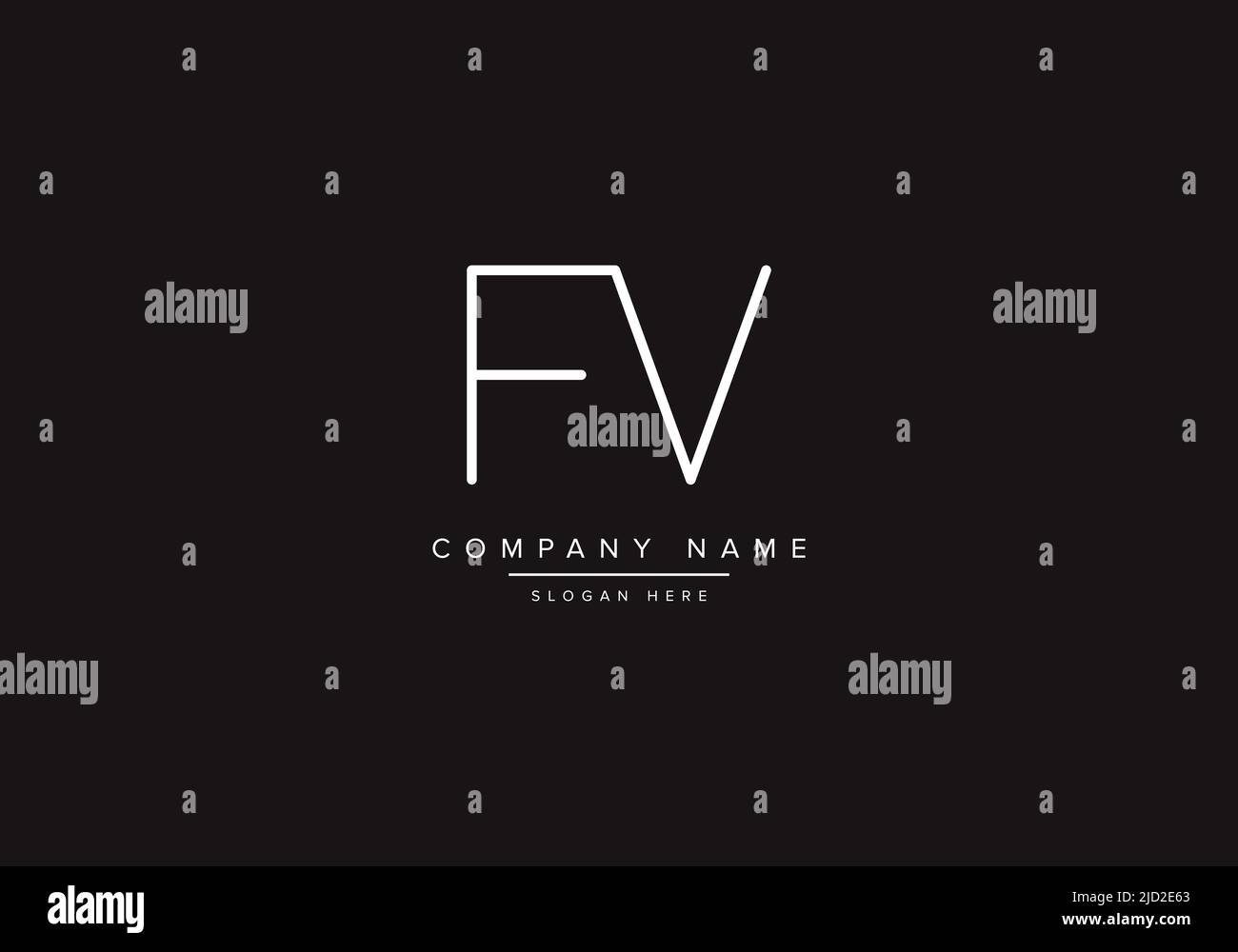 Modello di illustrazione vettoriale del logo FV. Illustrazione Vettoriale