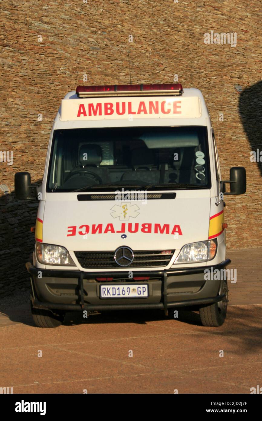 Camion ambulanza, Freedom Park, Pretoria/Tshwane, Gauteng, Sudafrica. Foto Stock