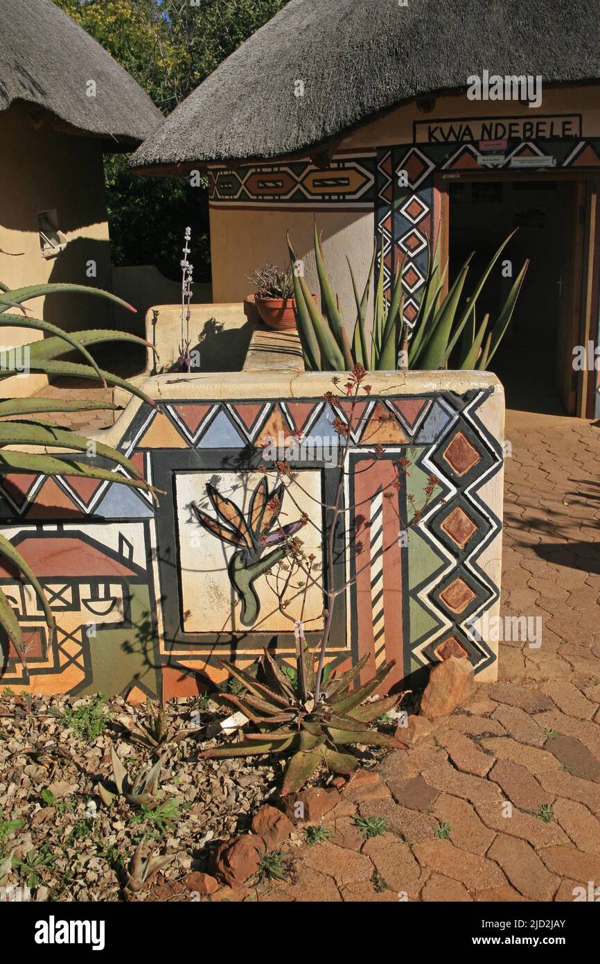 Rifugio Ndebele, Giardino Botanico Nazionale Pretoria, Pretoria/Tshwane, Gauteng, Sudafrica. Foto Stock