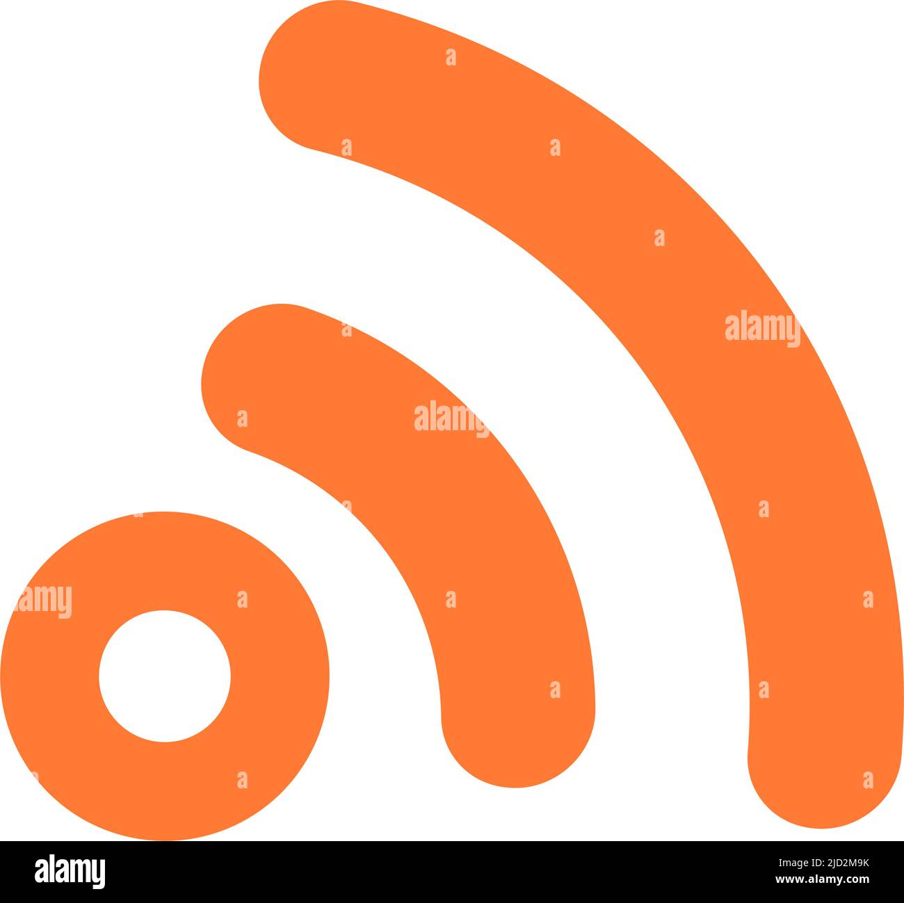 Icona arancione della radio. Icona di comunicazione per Wi-Fi ed RSS. Vettore modificabile. Illustrazione Vettoriale