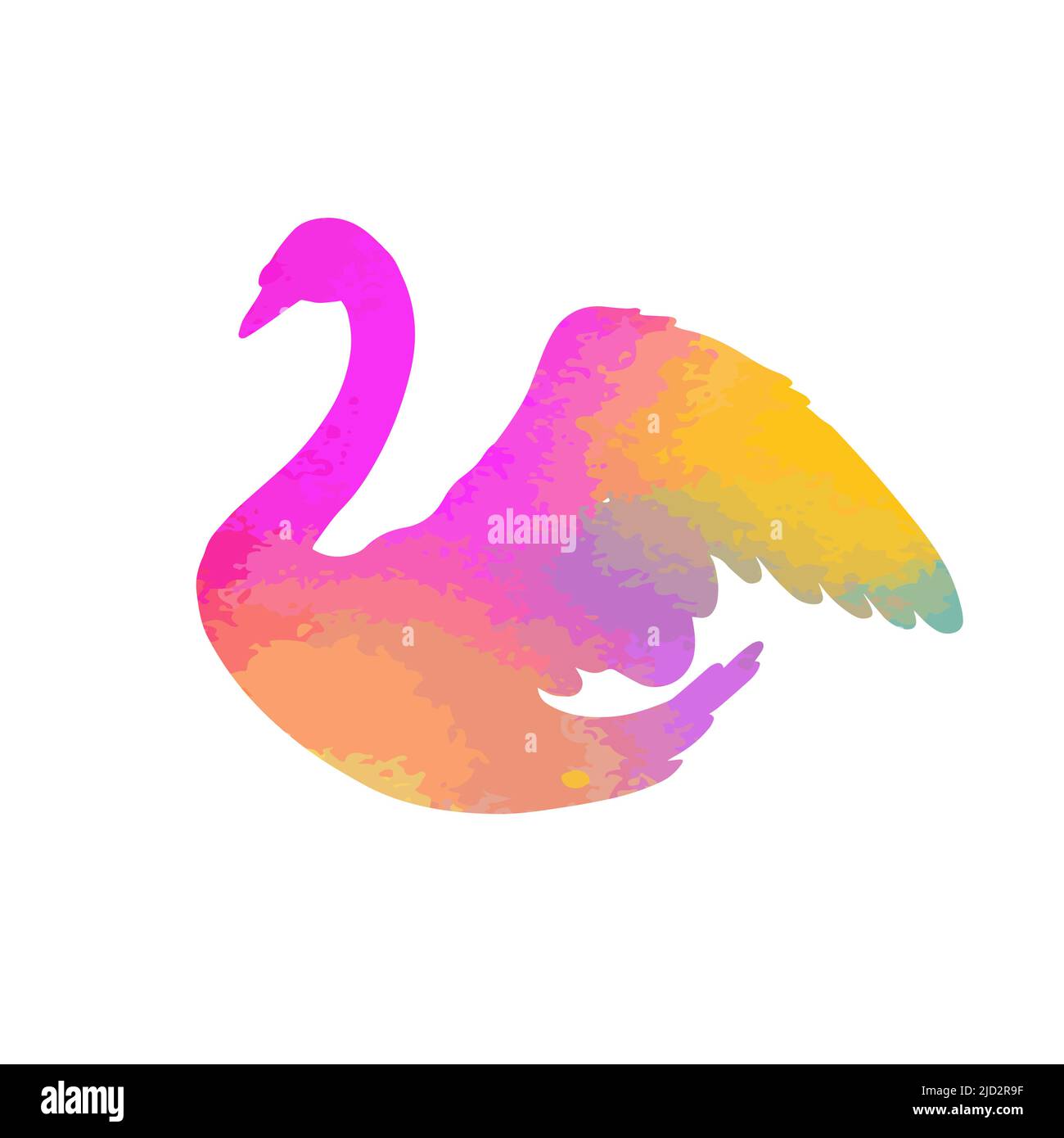 Bella silhouette astratta multicolore di un cigno. Illustrazione vettoriale Illustrazione Vettoriale
