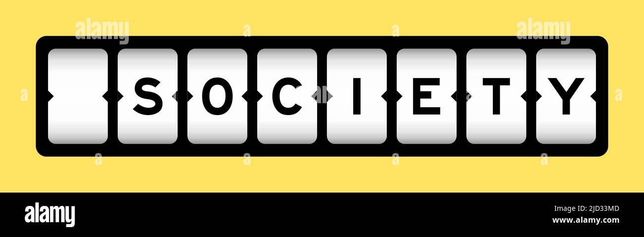 Colore nero in Word Society su banner slot con sfondo giallo Illustrazione Vettoriale