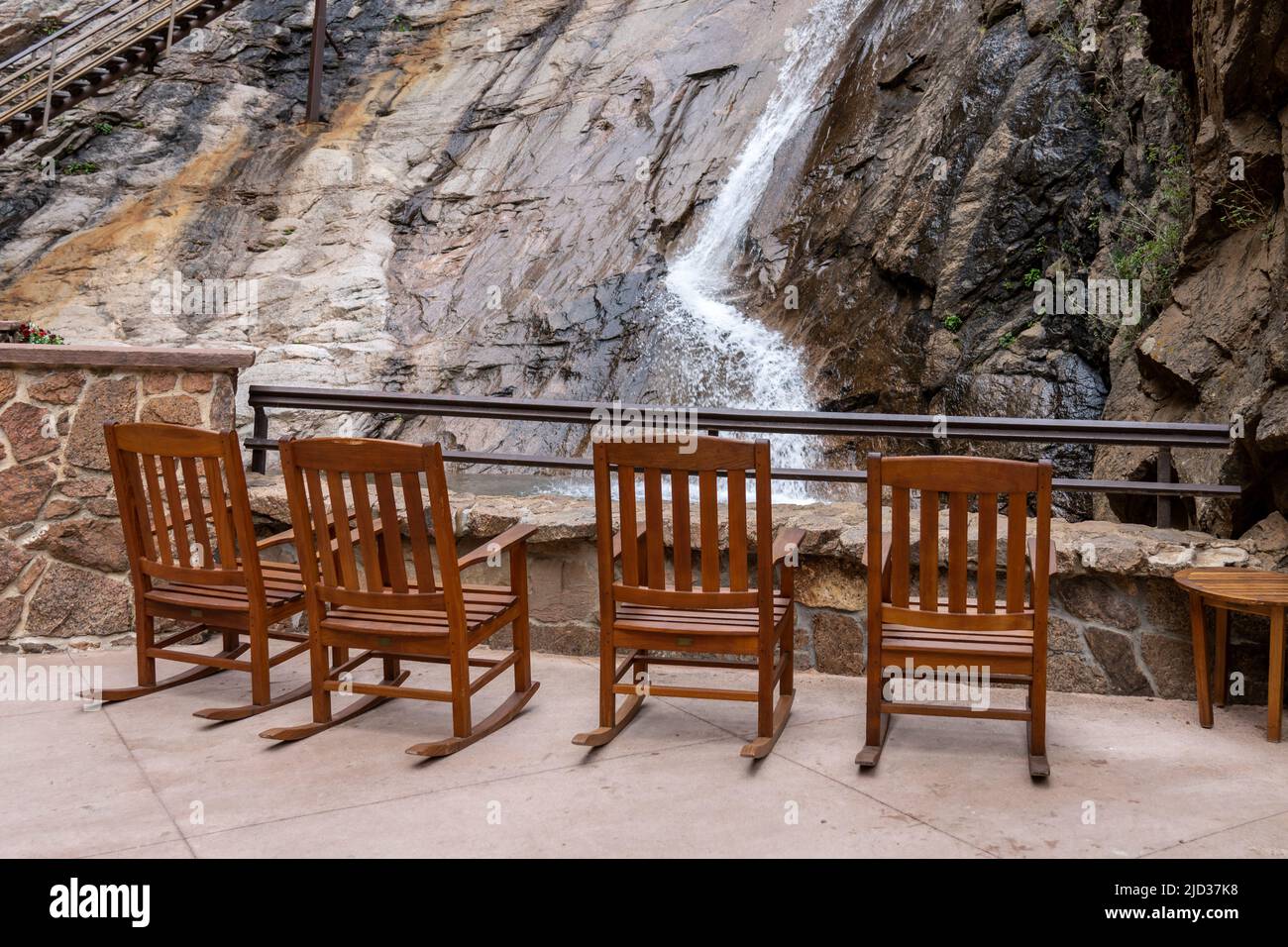 Le Cascate di Broadmoor Seven in Colorado Springs, Coloradois un'attrazione naturale Foto Stock