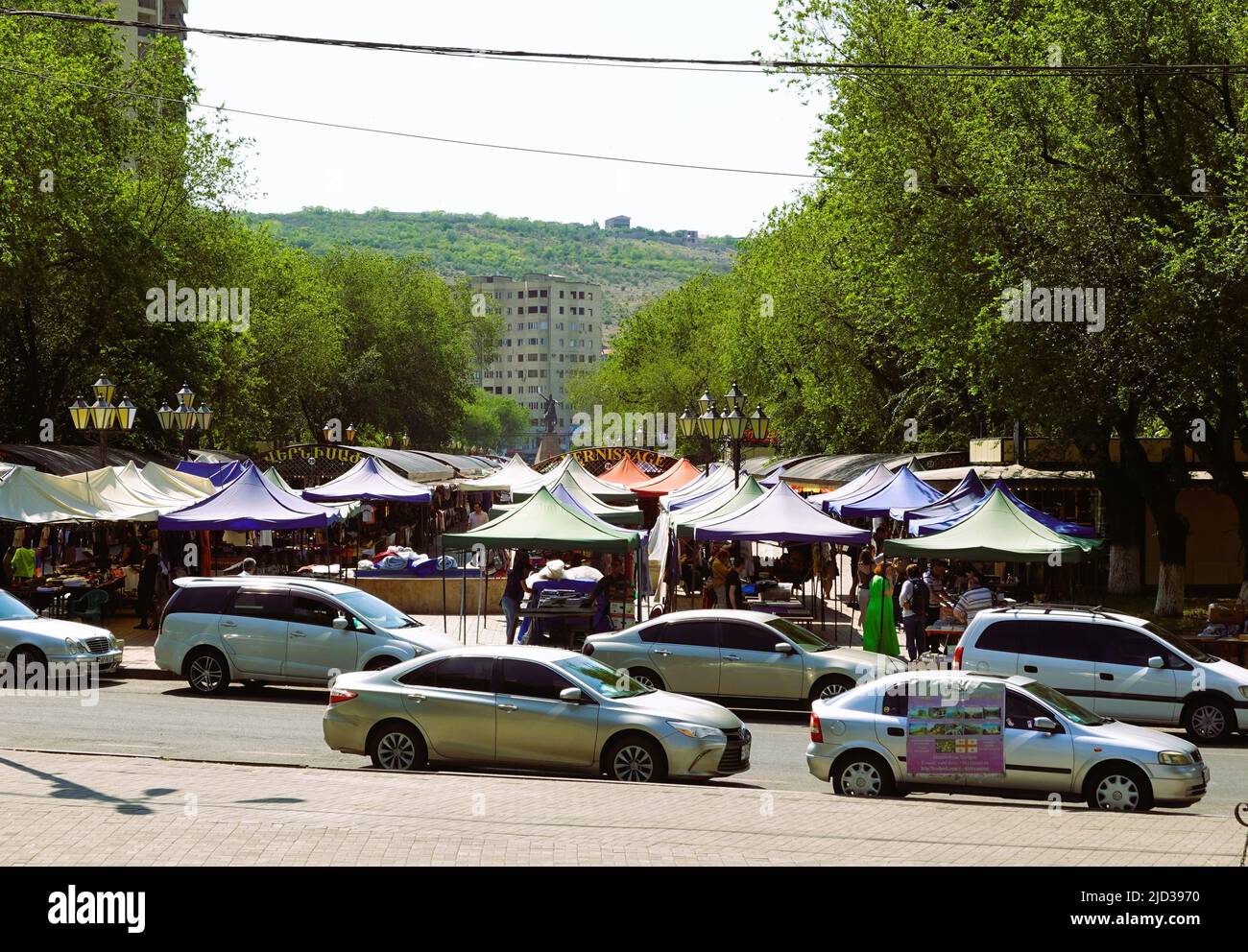 Vernissage mercato all'aperto, Yerevan, Armenia. Foto Stock