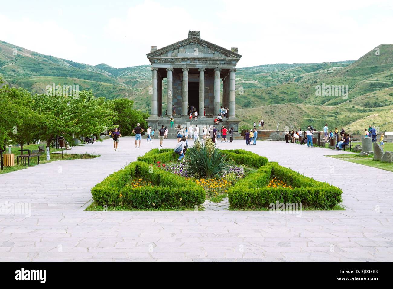 Restaurato tempio pagano, Garni, Armenia Foto Stock