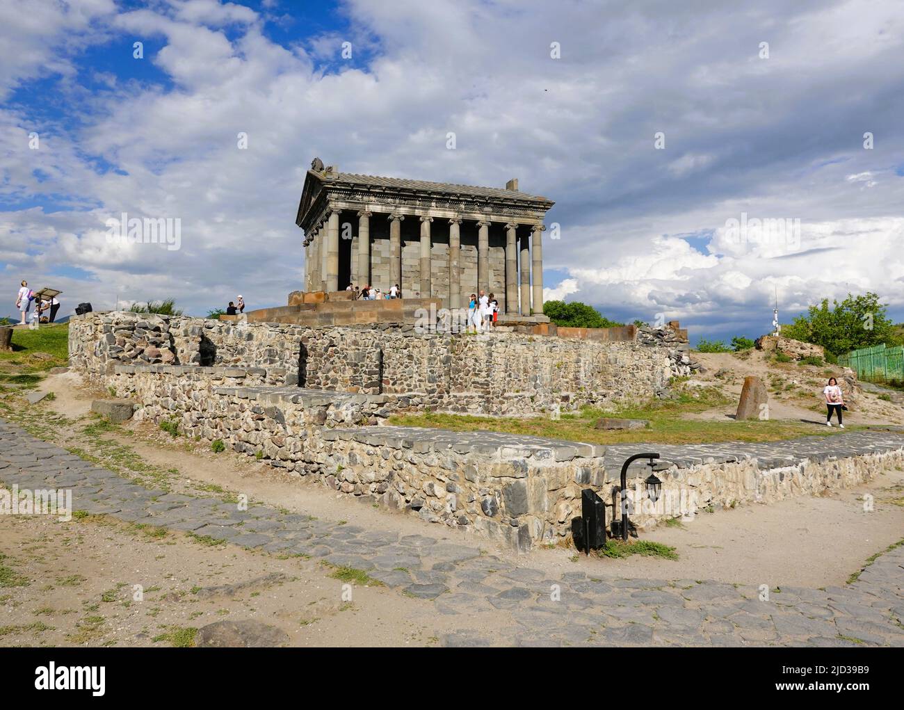 Restaurato tempio pagano, Garni, Armenia Foto Stock