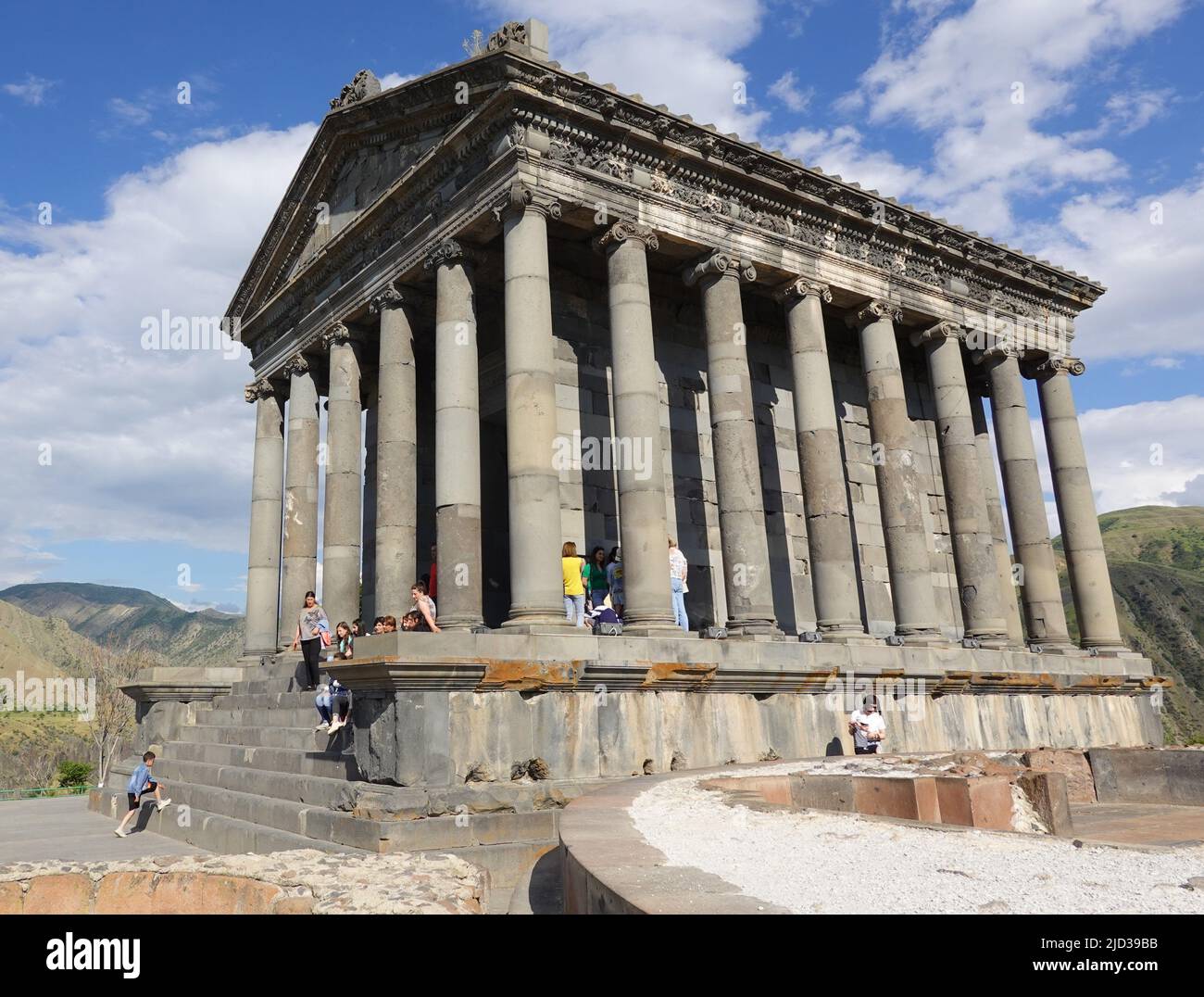Restaurato tempio pagano, Garni, Armenia Foto Stock