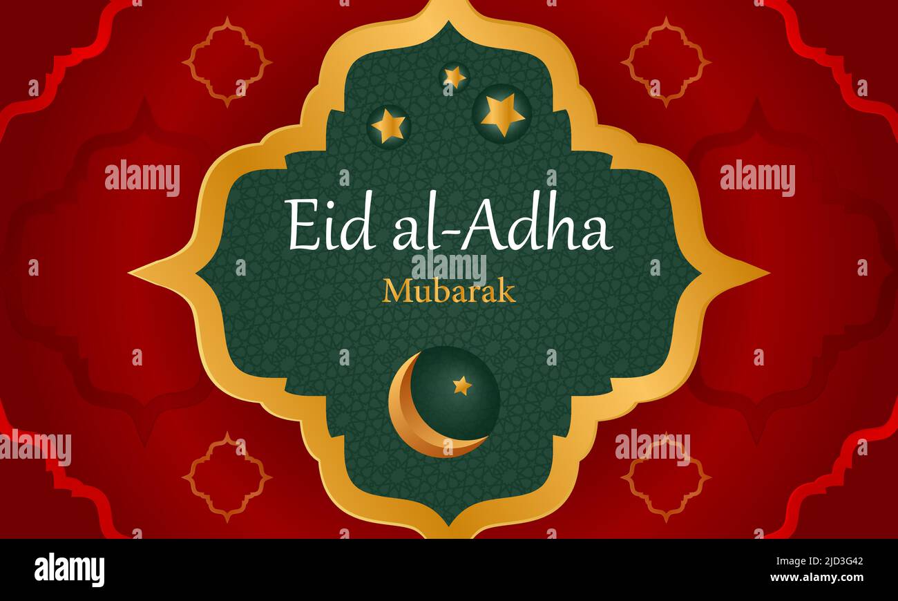 Kurban Bayram. EID al-Adha Mubarak. Festa del sacrificio. Giorni santi della comunità musulmana Illustrazione Vettoriale