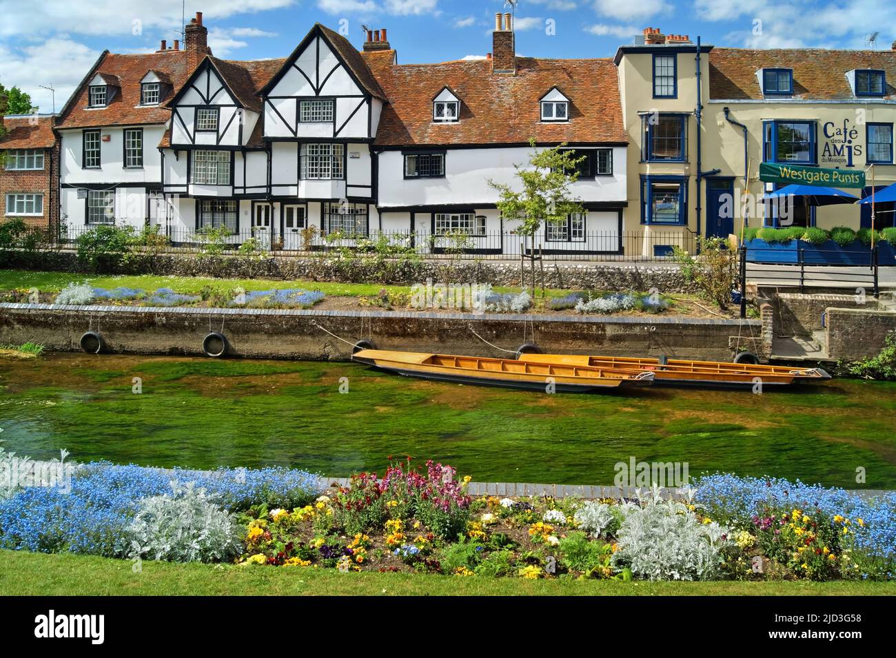 Regno Unito, Kent, Canterbury, Westgate Gardens e River Stour Foto Stock