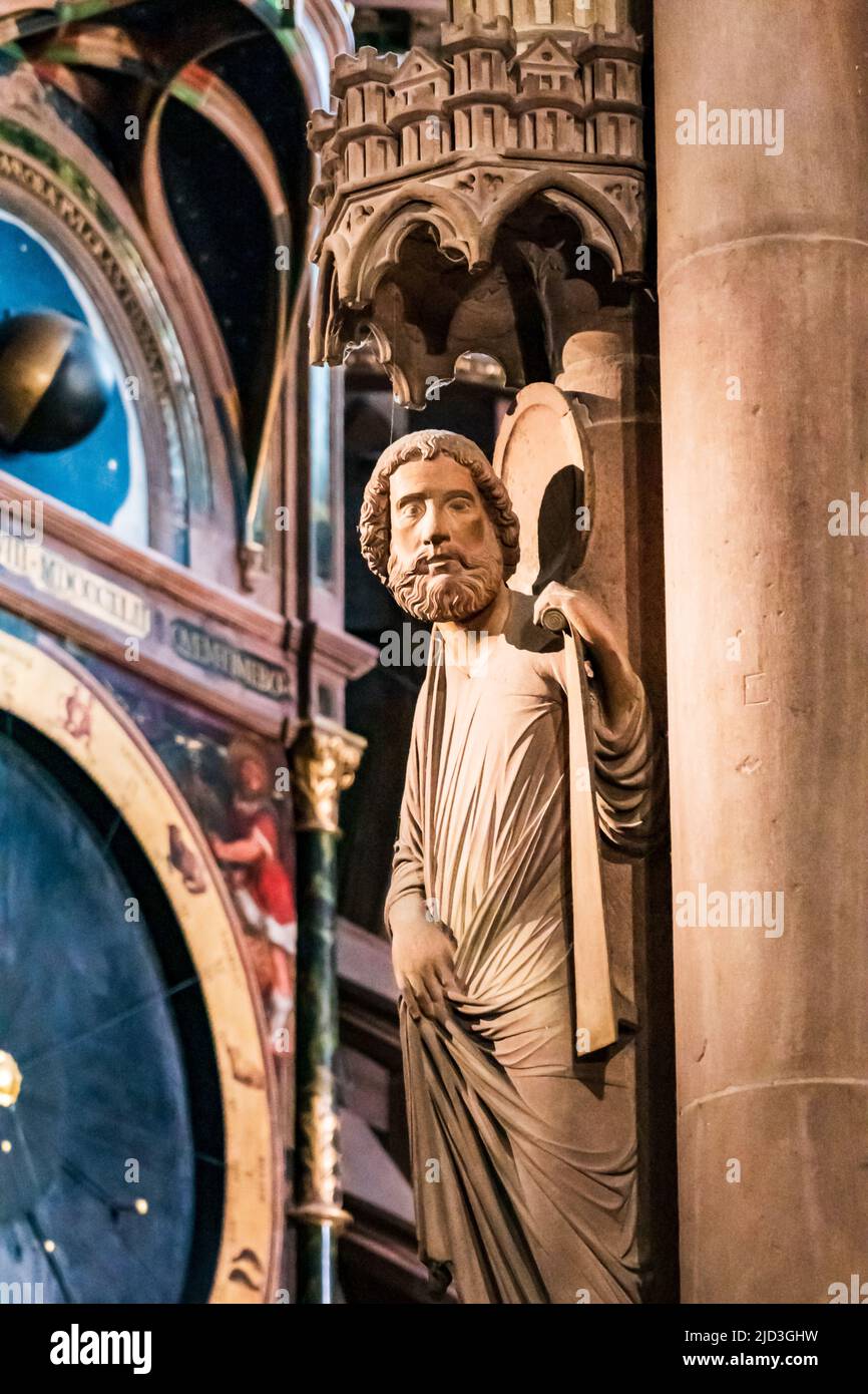L'orologio astronomico di Strasburgo è Foto Stock