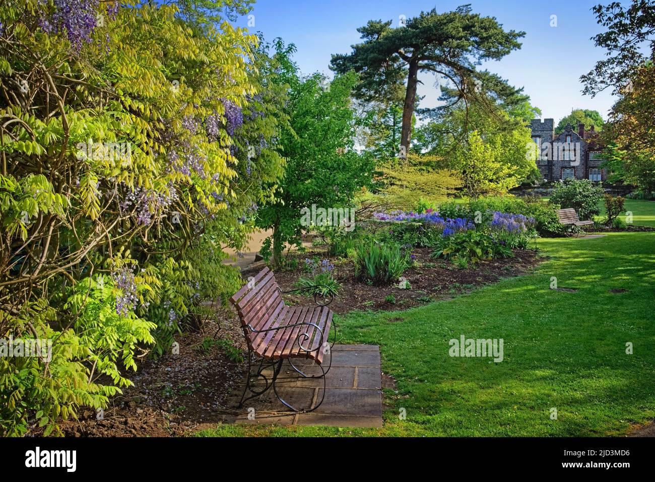 Regno Unito, Kent, Canterbury, Westgate Gardens e Tower House Foto Stock