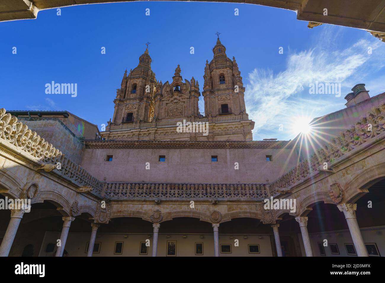 Cortile della Casa de las Conchas nella città di Salamanca, in Spagna Foto Stock