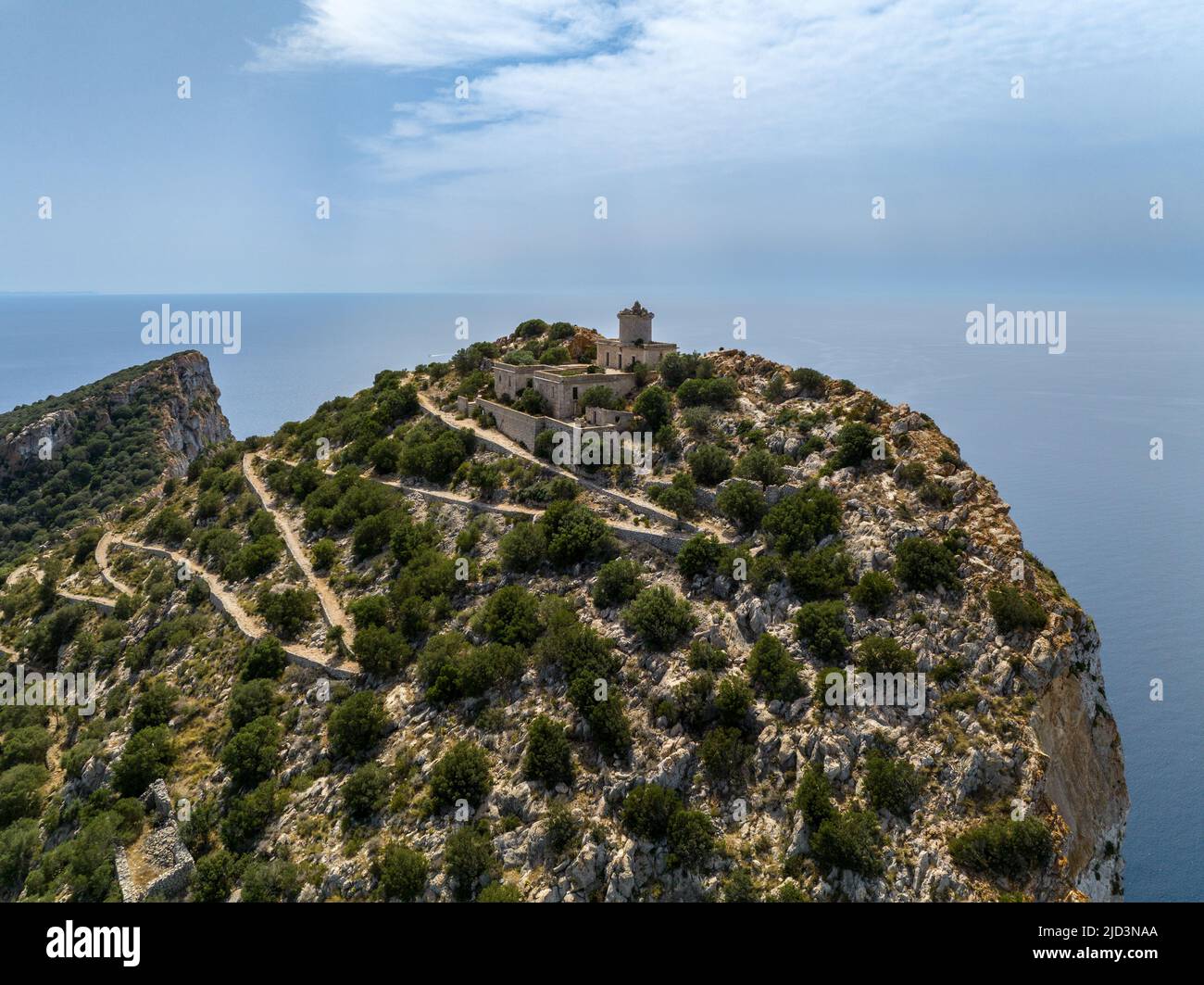 Vista dall'isola Dragonera, Maiorca. Parque Natural de SA Dragonera. Vista aerea. Foto Stock