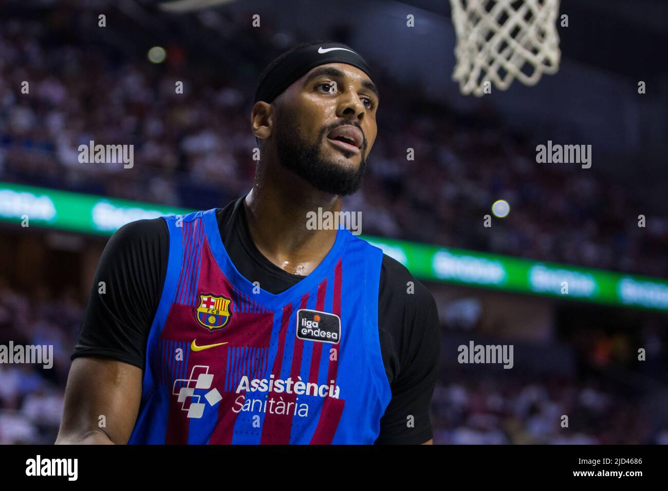 Madrid, Spagna. 17th giugno 2022. Brandon Davies durante la Liga Endesa Playoff 2022 finali gioco 3 tra Real Madrid e FC Barcellona celebrato al Wizink Center di Madrid (Spagna), giugno 17th 2022.Real Madrid ha vinto 81 - 66 (Credit Image: © Juan Carlos GarcÃ-A Mate/Pacific Press via ZUMA Press Wire) Credit: ZUMA Press, Inc./Alamy Live News Foto Stock