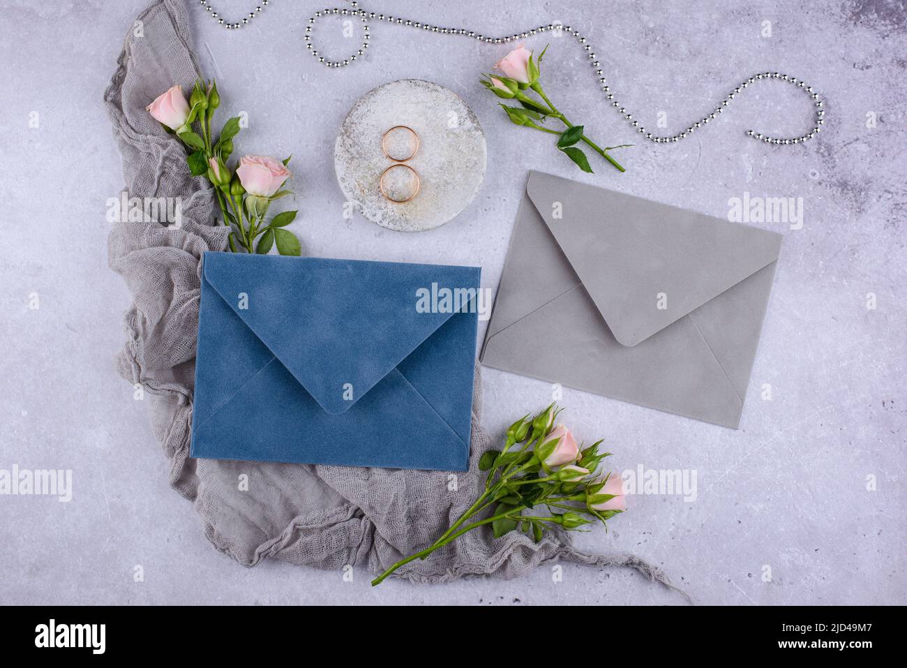 Biglietto d'invito per il matrimonio. Salvare il concetto di data Foto Stock