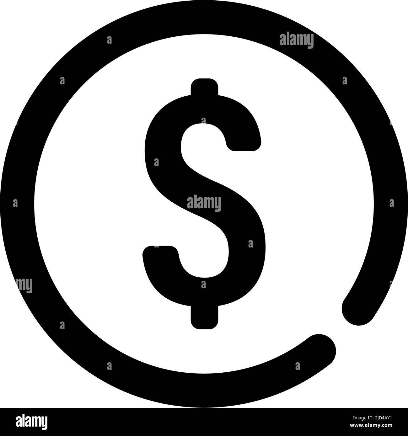 Simbolo del dollaro. Valuta o denaro. Vettore modificabile. Illustrazione Vettoriale