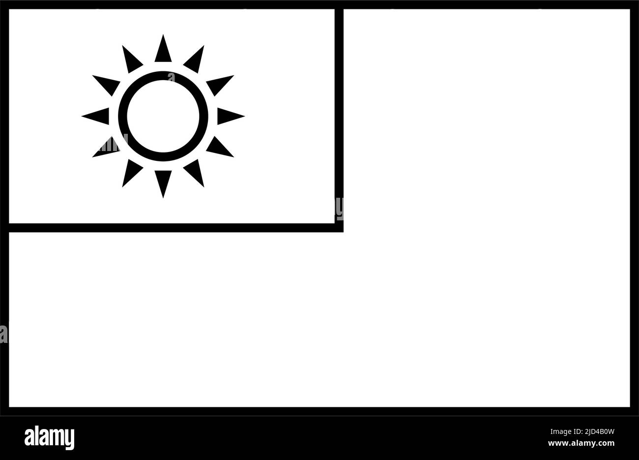 Semplice icona della bandiera di Taiwan. Vettore modificabile. Illustrazione Vettoriale