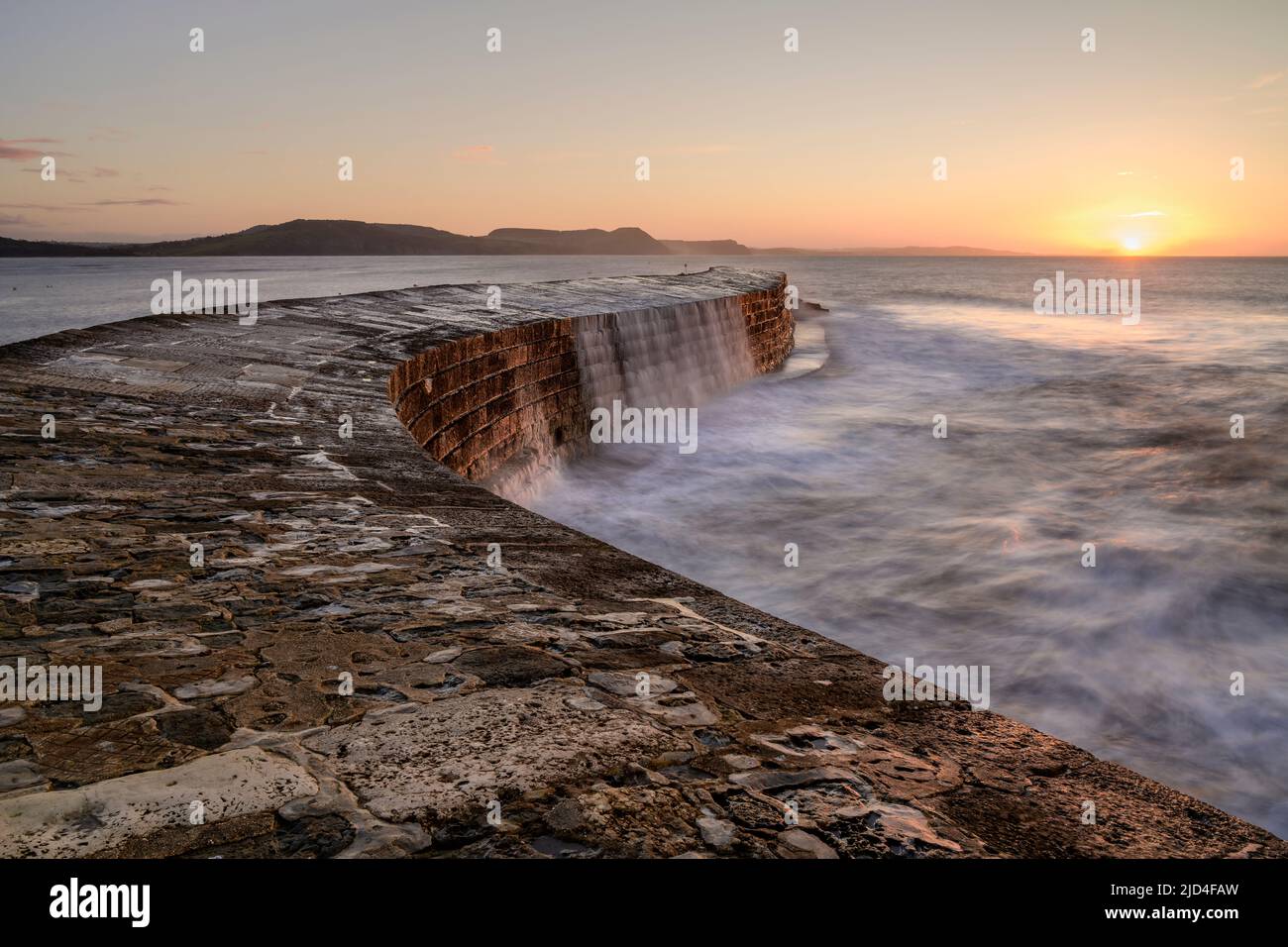 Il Cobb all'alba, Lyme Regis, Dorset, Regno Unito Foto Stock