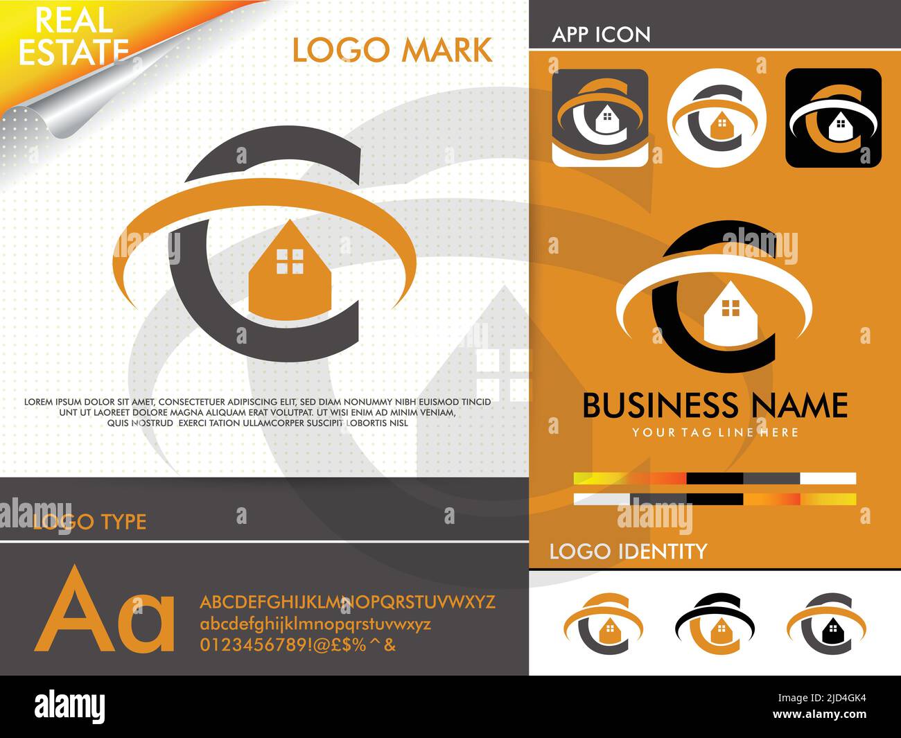 Modello vettoriale del logo Real Estate Letter C Illustrazione Vettoriale