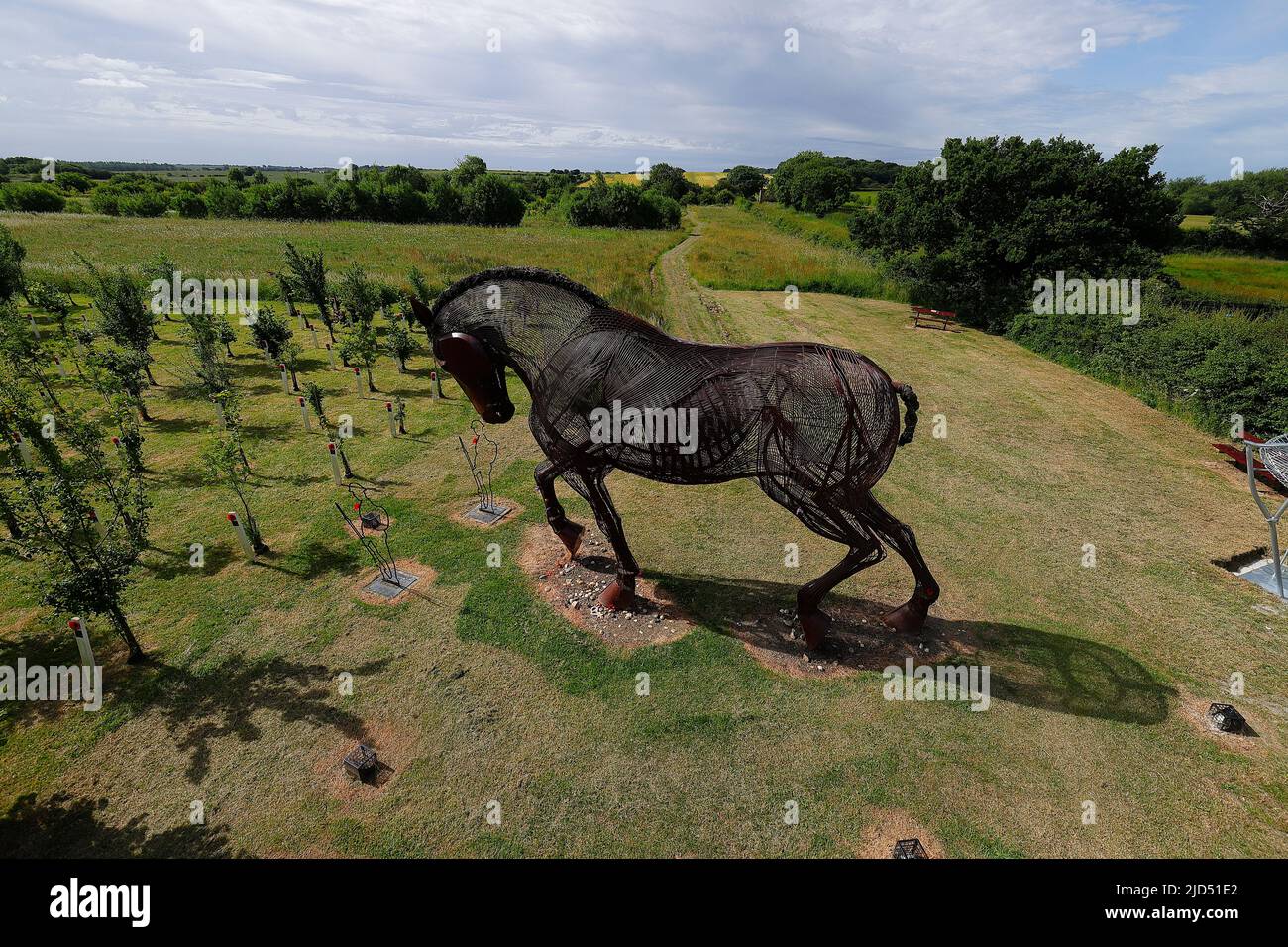 Mill Pond Meadow Woodland Memorial a Featherstone, West Yorkshire, Regno Unito Foto Stock