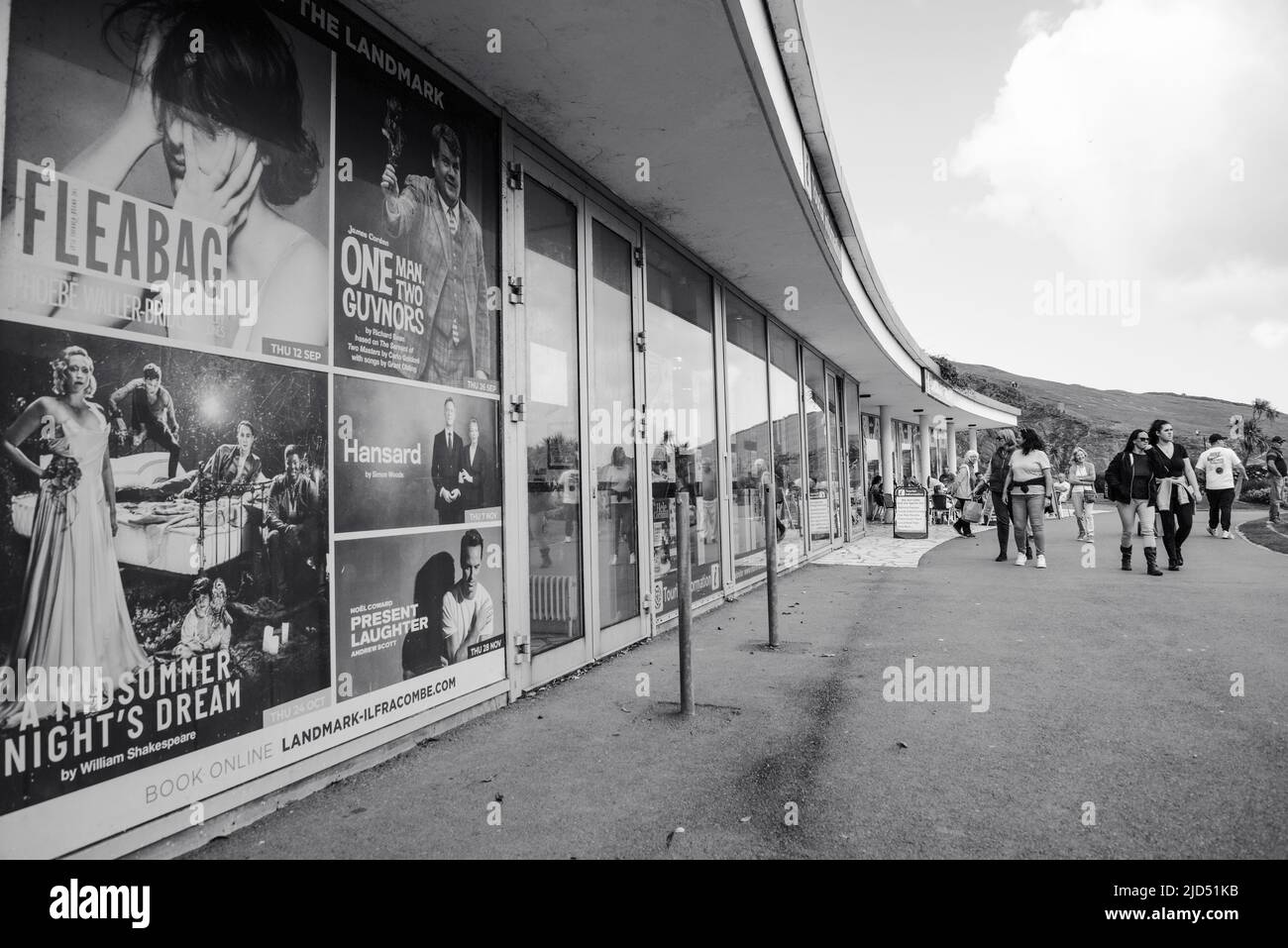 Il teatro simbolo, Ilfracombe Devon in bianco e nero 2022 Foto Stock