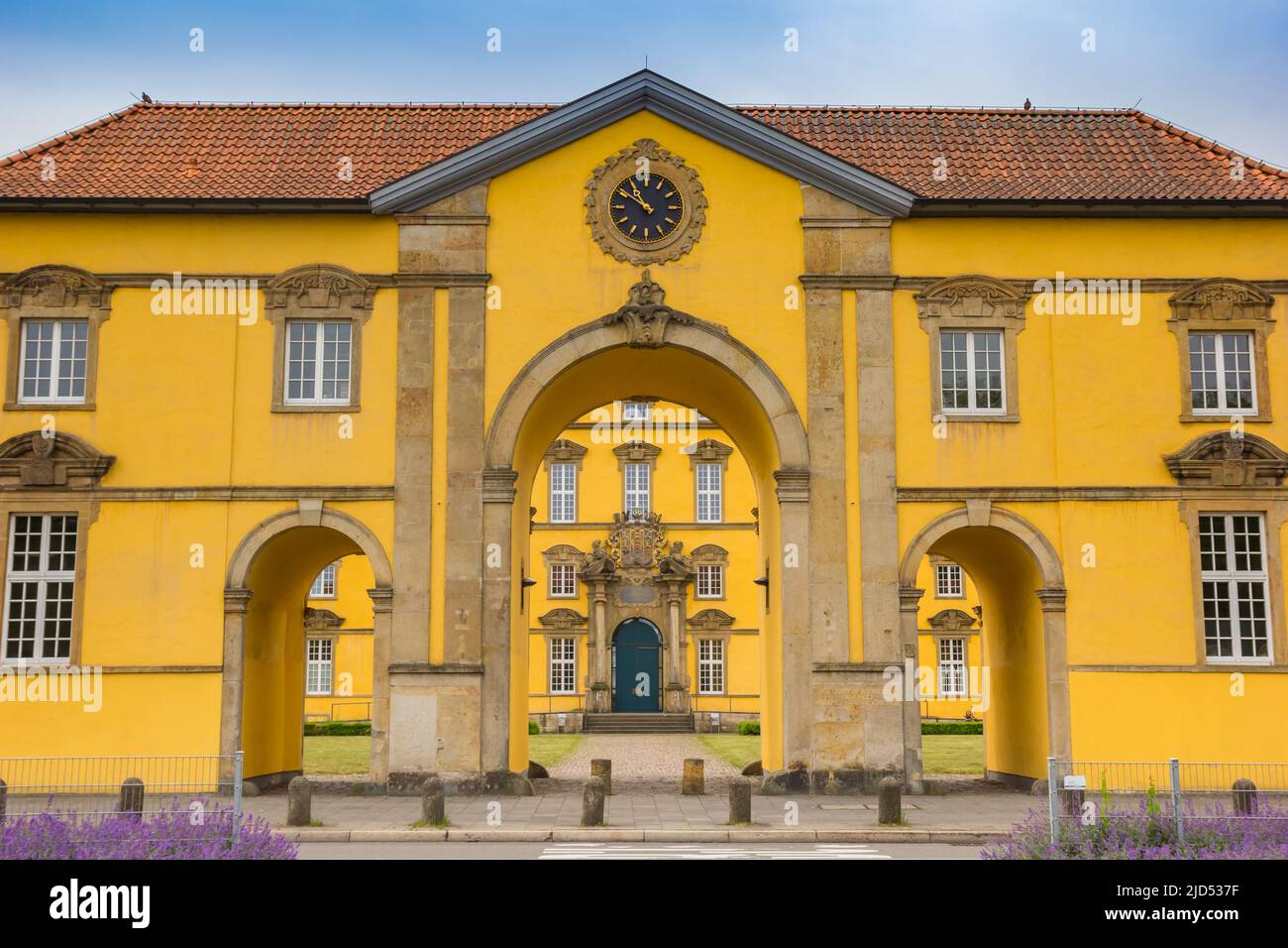 Porta d'ingresso e porta principale del castello di Osnabruck, Germania Foto Stock