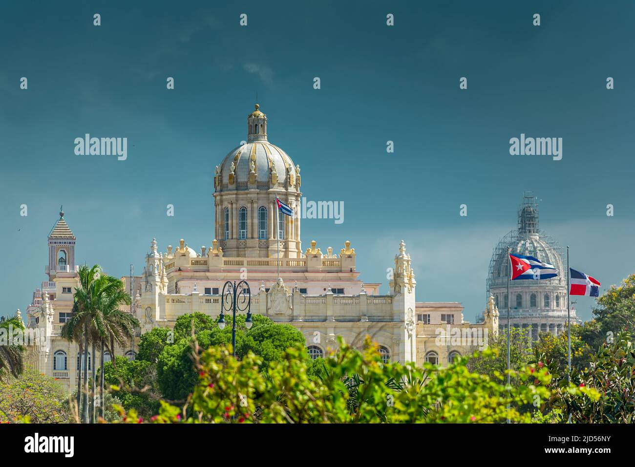 Bella vista del Museo della Rivoluzione e del Capitolio a l'Avana, Cuba Foto Stock