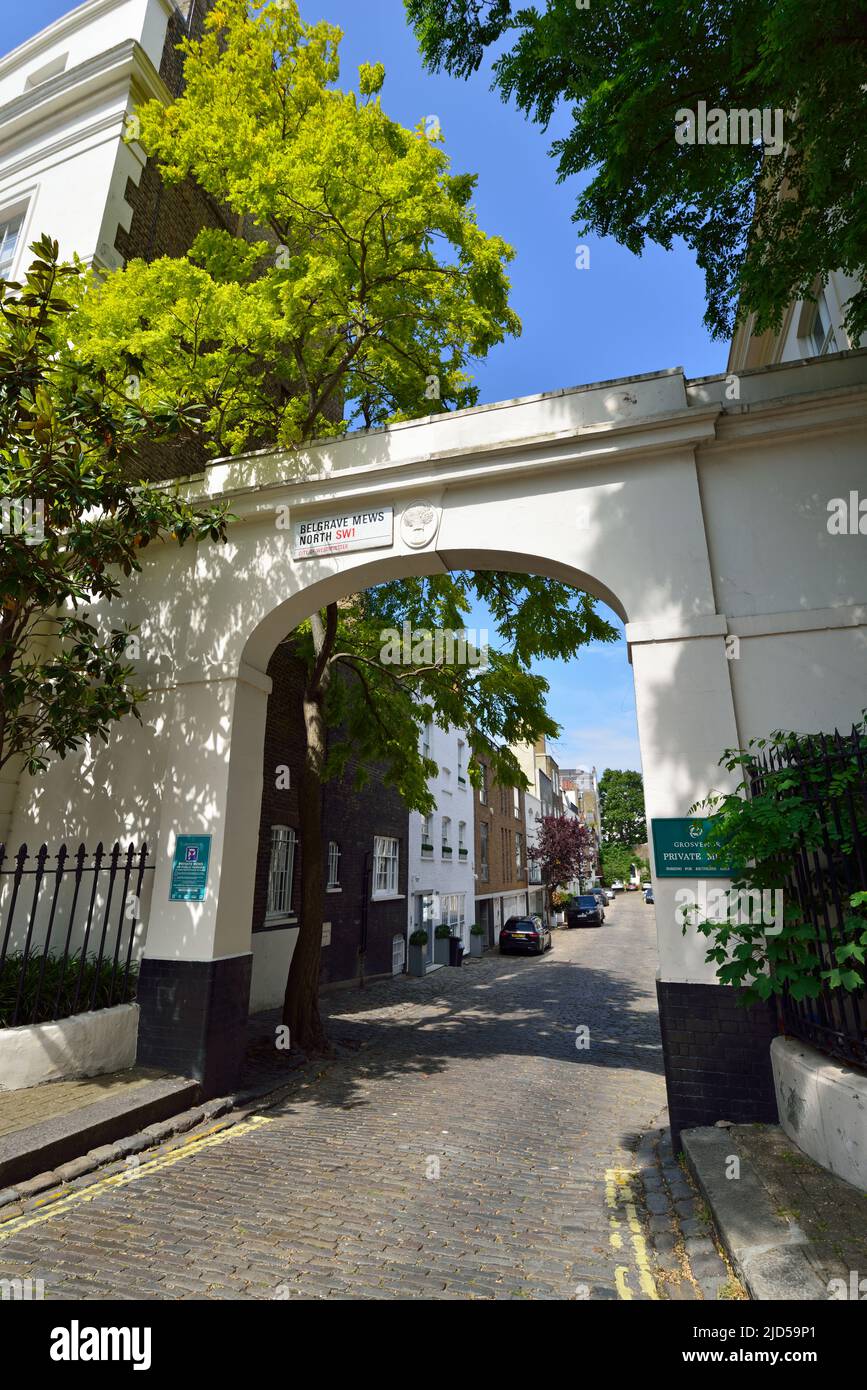 Belgrave Mews North, Belgravia, West London, Regno Unito Foto Stock
